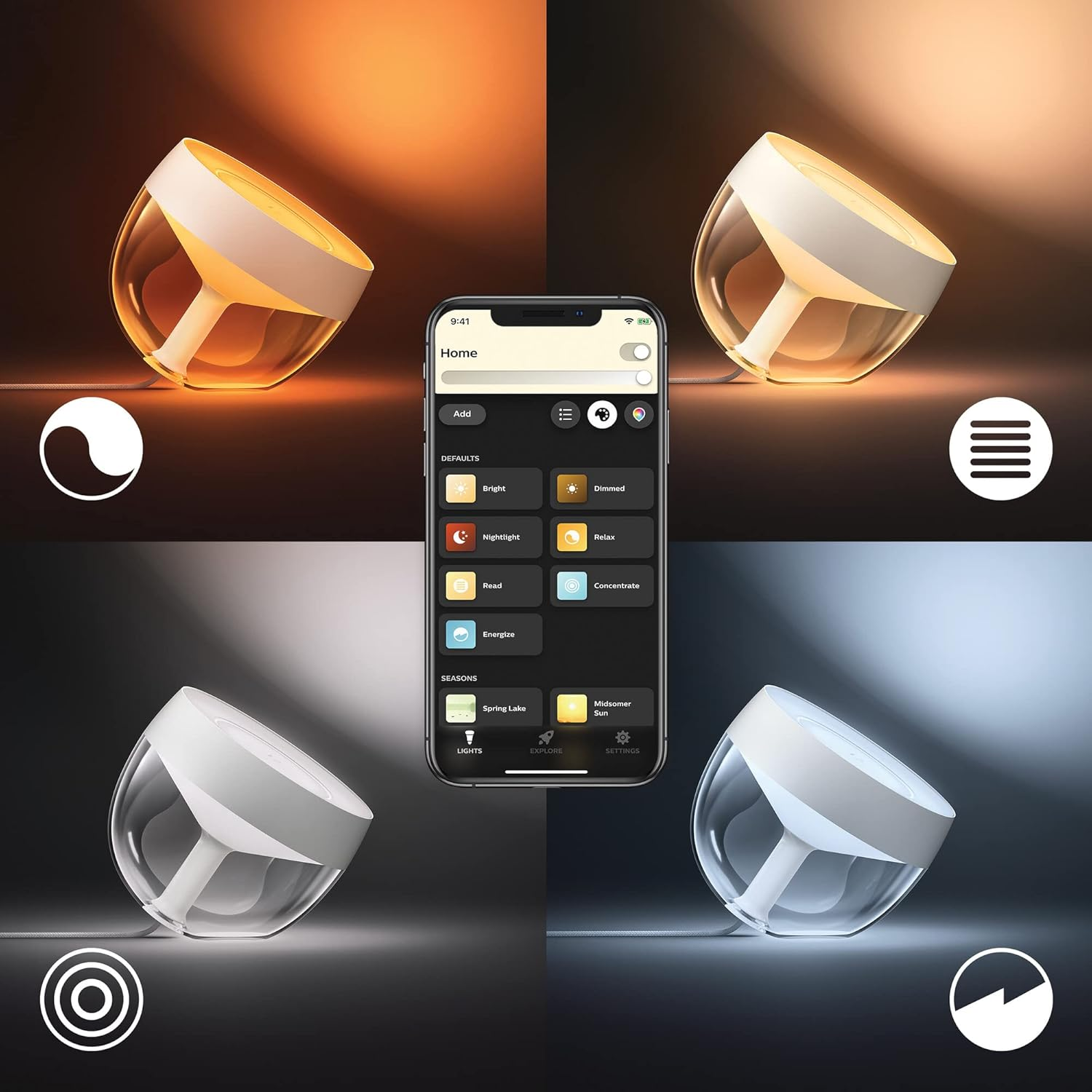 Philips Hue Iris White and Colour Ambiance Smart Table Light V4 [Gold] with Bluetooth, Compatible with Alexa, Google Assistant and Apple Homekit image number 3