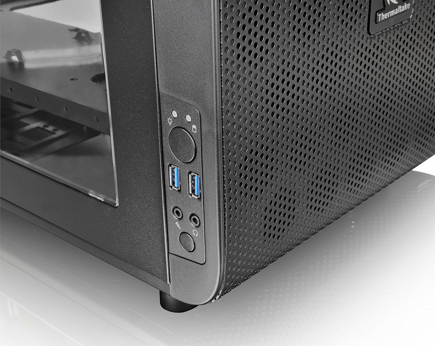 Thermaltake Core V21 SPCC Micro ATX Cube Computer Chassis CA-1D5-00S1WN-00, Black