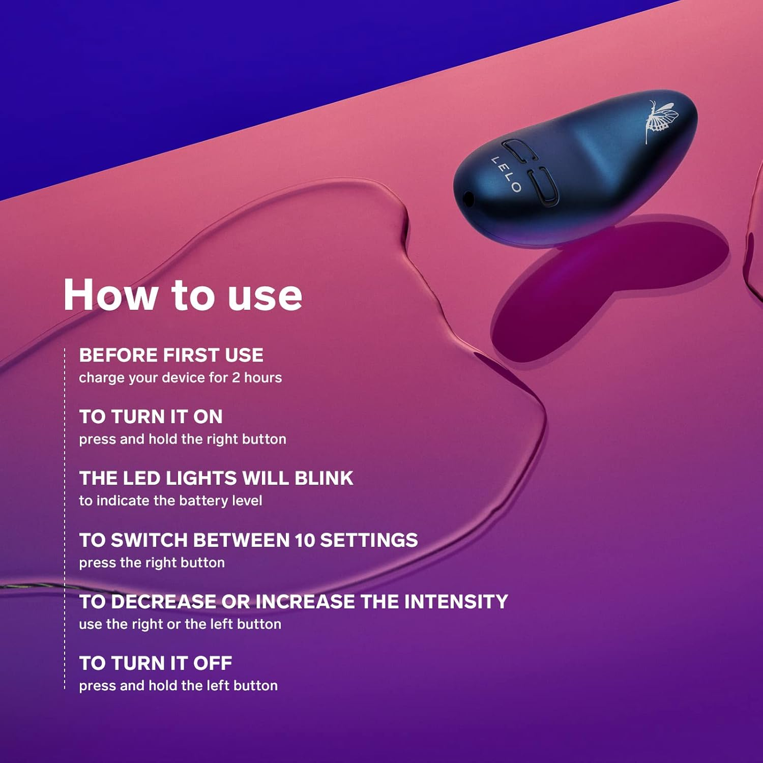 LELO NEA 3 Mini Bullet Vibrator for Woman Female Vibrator Mini Clitoris Vibrator Discreet with 10 Pleasure Settings and Varying Intensities, Pitch Black