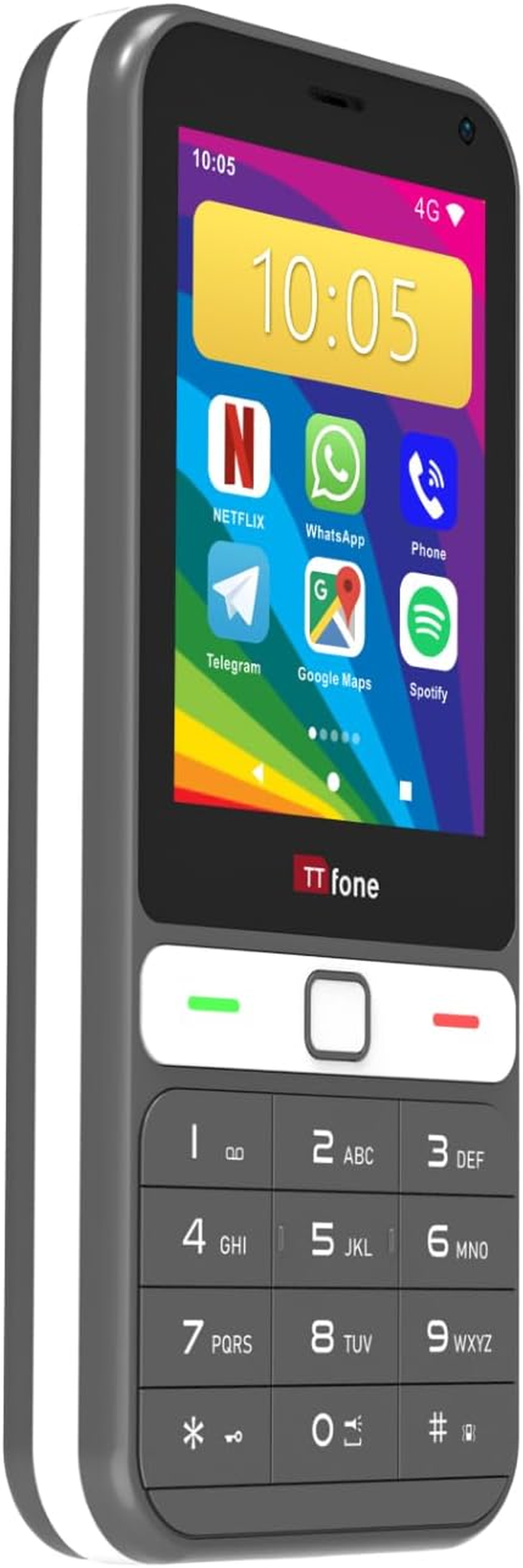 Ttfone TT280 - Phone 4G Dual SIM Single with Android, 2.8 Inch Touchscreen, Keyboard, 2MP Camera, USB-C - Mobile Phone Unlocked, Easy to Use (With USB Cable) image number 2