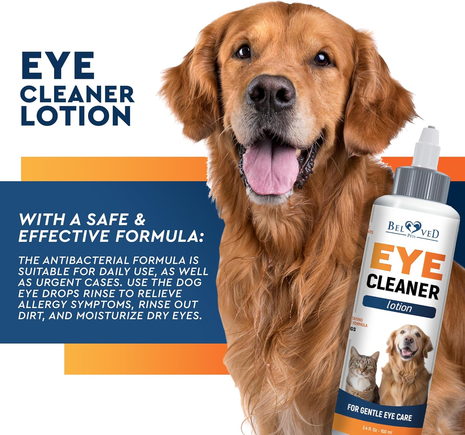 All Pets Eye Wash Drops for Relieve Pink Eye, Allergies Symptoms, Infections & Runny, Dry Eyes - Pain-Free Treatment Helps Prevent Abrasions, Irritations & Conjunctivitis image number 5