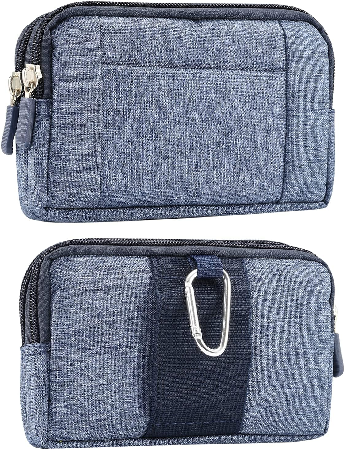 Men'S Mobile Phone Holster with Belt Clip, Cell Phone Belt Clip Bag, Zipper Smartphone Waist Bag Mobile Phone Holster Belt Pouch Fanny Pack Wallet with Carabiner Belt Loop for Outdoor Sport Travel