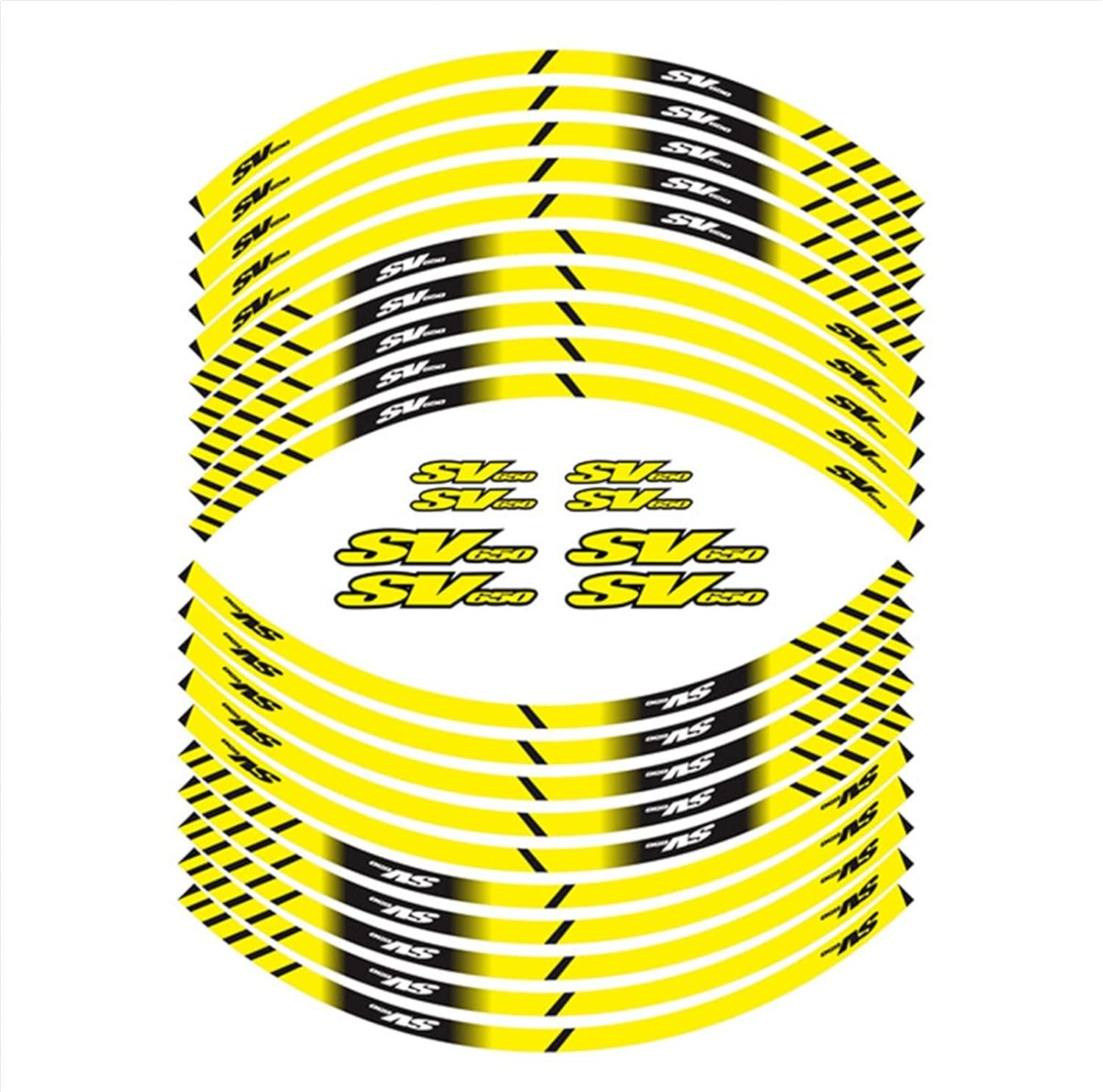 Stickers Motorcycle Front and Rear Tire Rim Reflective Decals Waterproof Stickers Accessories Logo for Suzuki SV650 Sv650 Sv 650 (Color : Gold)