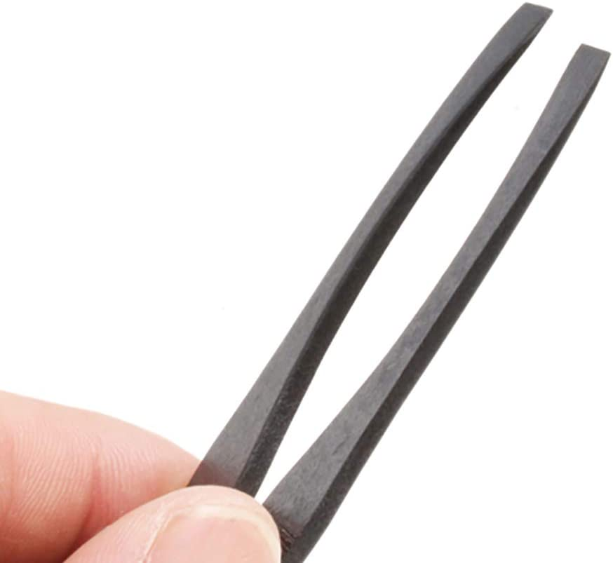 FEITA Precision Plastic Tweezers Kit - Plastic anti Static Tweezers Set Pickup Craft Electronics DIY Repair Tool - Black - 6Pcs image number 3