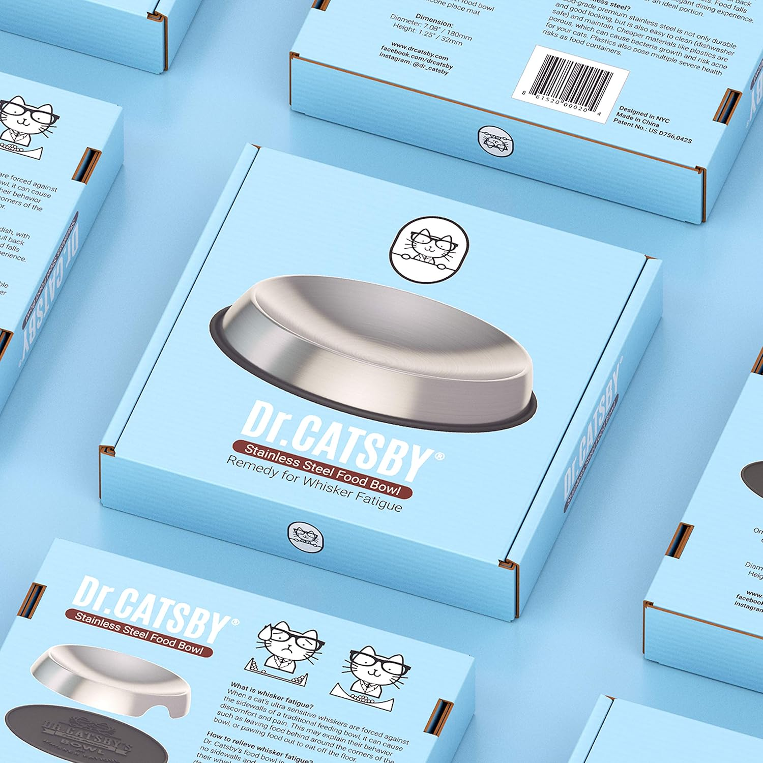 Dr. Catsby Cat Food Bowl, Whisker Friendly, Stainless Steel, Non Skid, Dishwasher Safe, May Also Prevent Acne, the Original Whisker Relief image number 6