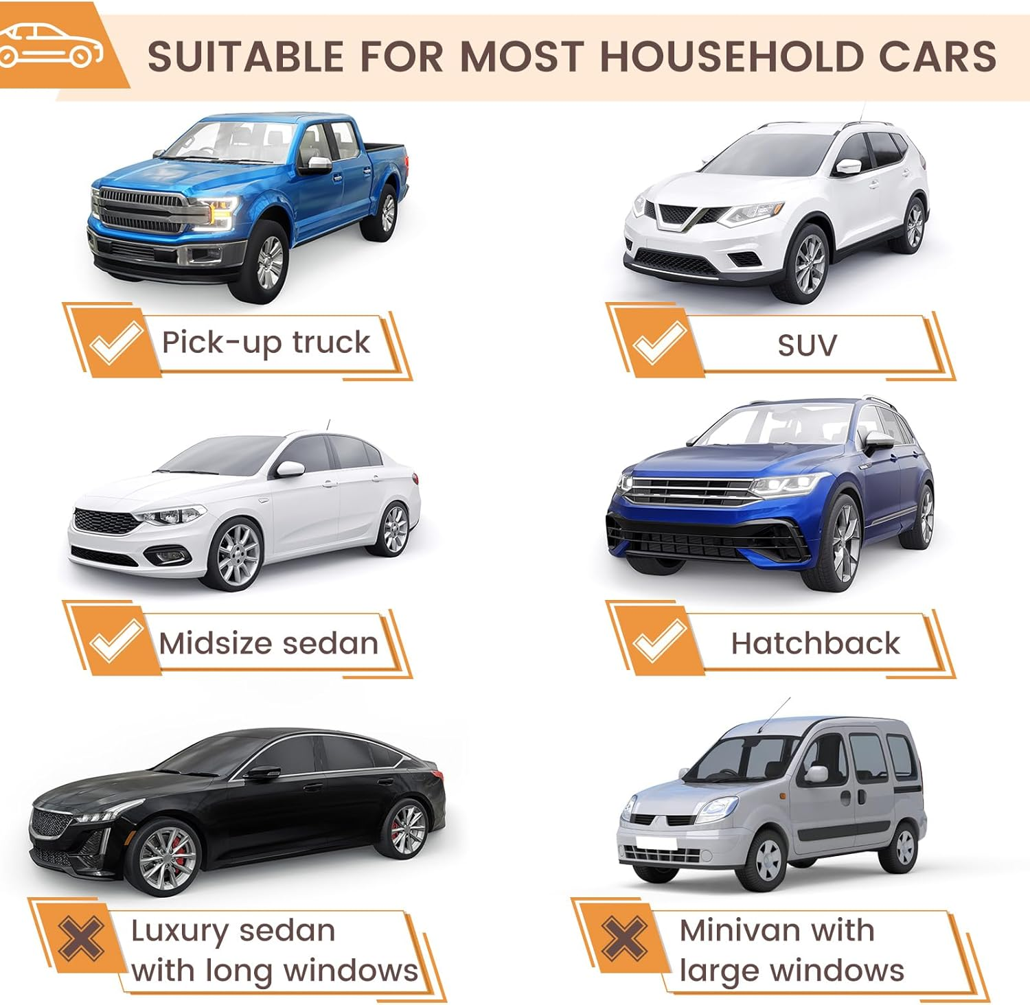 GWHOLE Car Rear Window Shades Mesh 2 Pack, Mesh Sun Shade with Anti-Mosquito & UV Protection, Breathable for Family Travel Road Trips Camping, Universal Fit Most Cars Suvs Trucks Vans