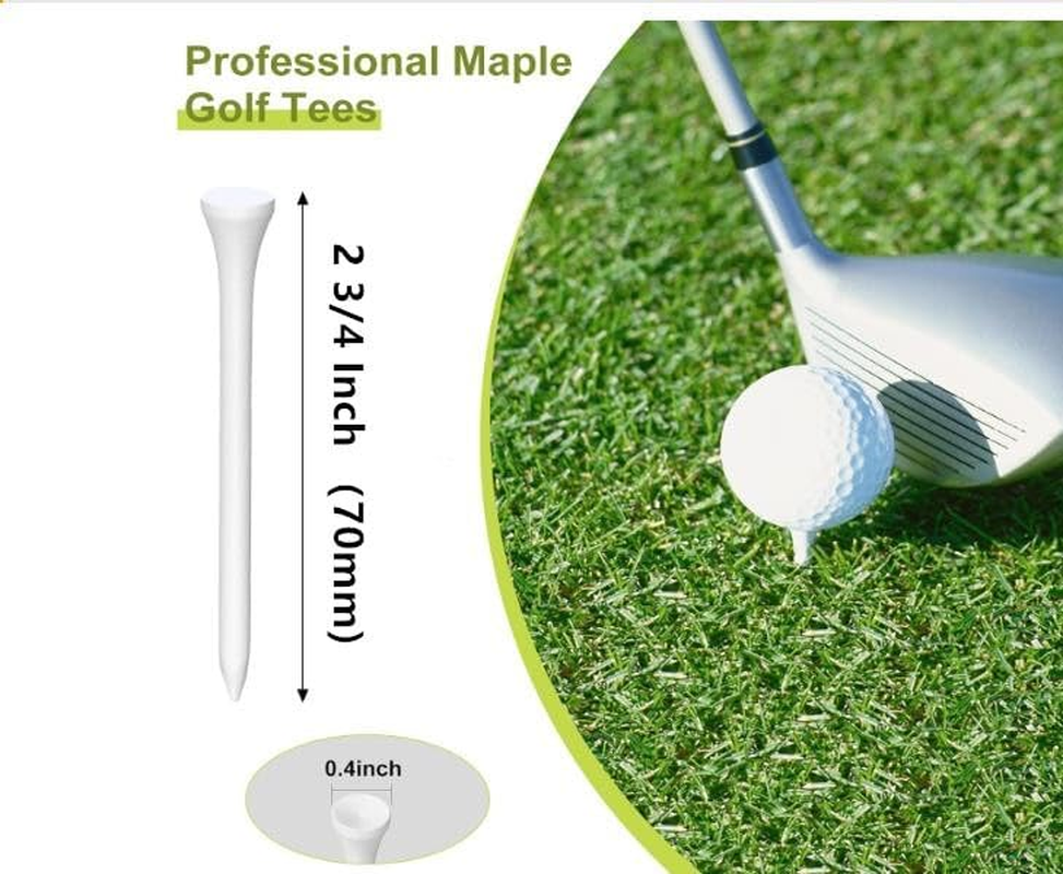 Hh-Golf 1000 Pcs Golf Tees Bulk Wood Tees 2 3/4 Inch (7.0Cm) Tall, Less Friction Professional White Wooden Tees for Clubs image number 5