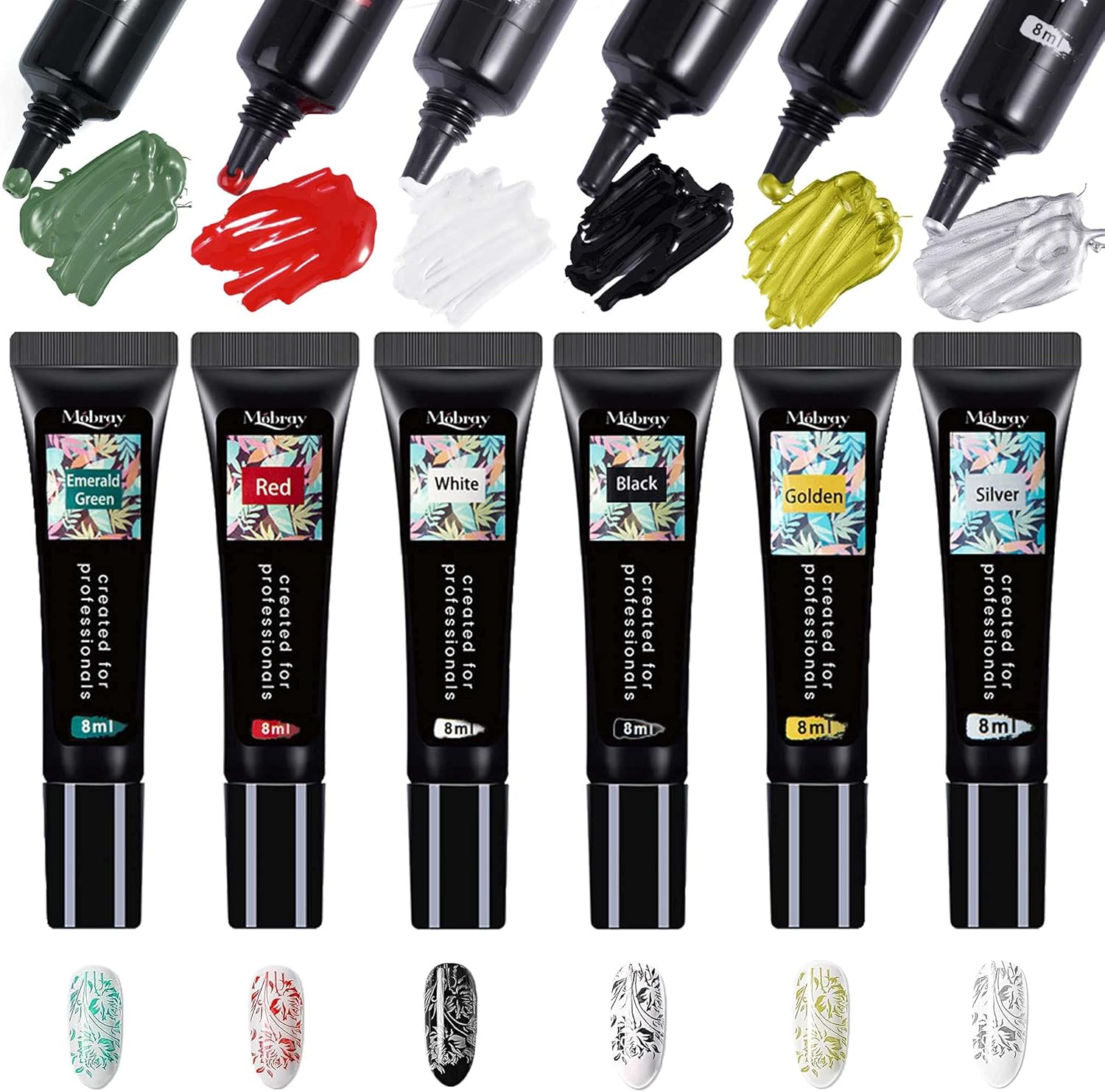 Nail Stamper Kit with Stamping Polish, Nail Stamping Gel Polish Set Nail Print Stamper Tool Nail Stamping Plate Stamp Nail Stamp Polish Gel Paint for Nails Art Printing UV Nail Polish image number 3