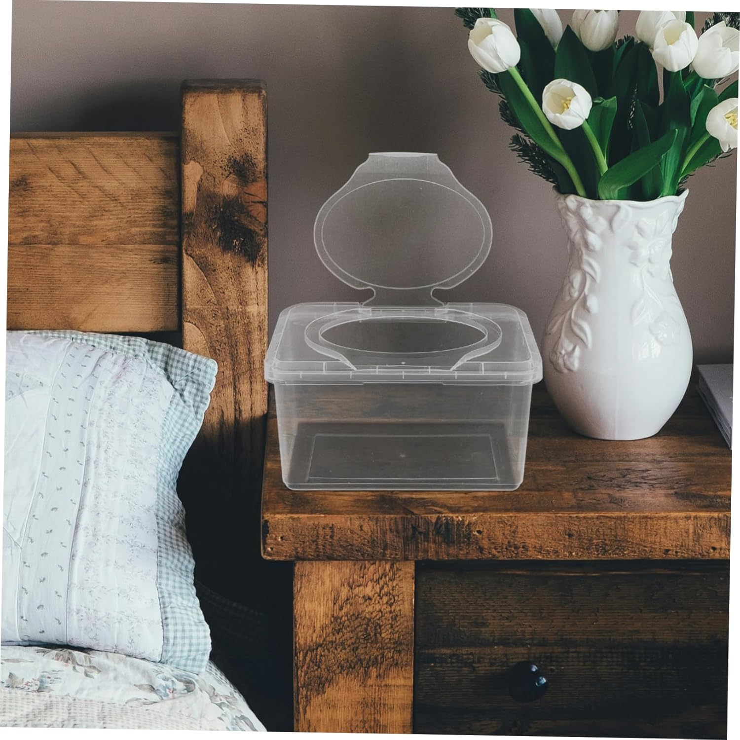 CANIGHT 2Pcs Wipe Holder Case Portable Reusable Storage Box for Home Office Car Easy for Outdoor Tissue Cleaning Wipes image number 6