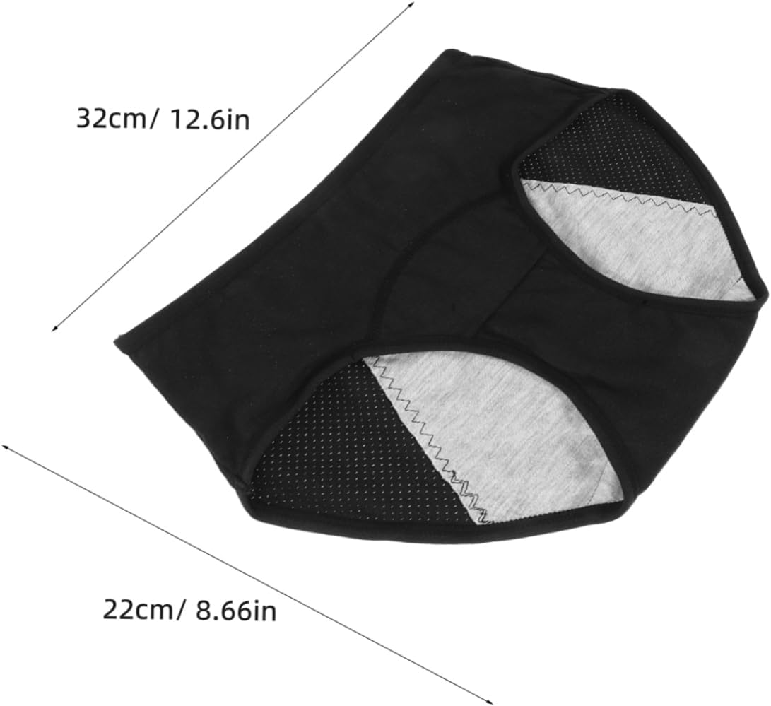 NOLITOY Women Leak Briefs for Heavy Flow Washable Cotton Midrise Period Panties Breathable and Comfortable Design for Postpartum Use Grey image number 2