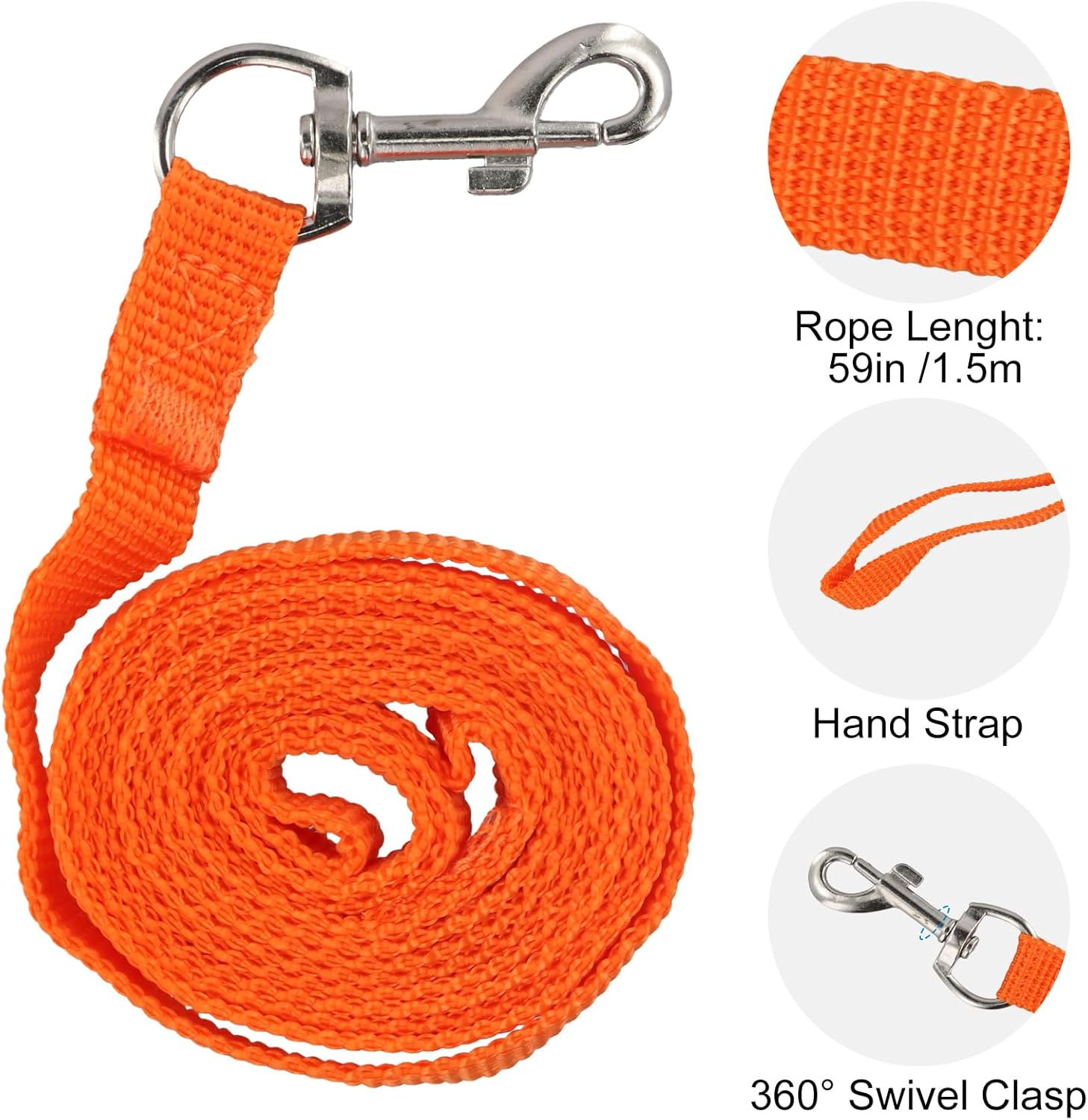 Adjustable Cat Harness, Air Mesh Breathable Chest Harness with 1.5 M Lead, Soft Padded Dog Harness, Cat Lead Kitten with Reflective Strips, Cat Vest (Orange, 3XS) image number 3