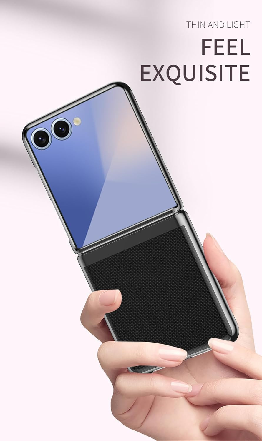 MOJIA Case for Samsung Galaxy Z Flip7 Electroplating Frame Bumper Plating Protective Cover Slim Scratch Shockproof Transparent Phone Case. Rose Gold image number 1