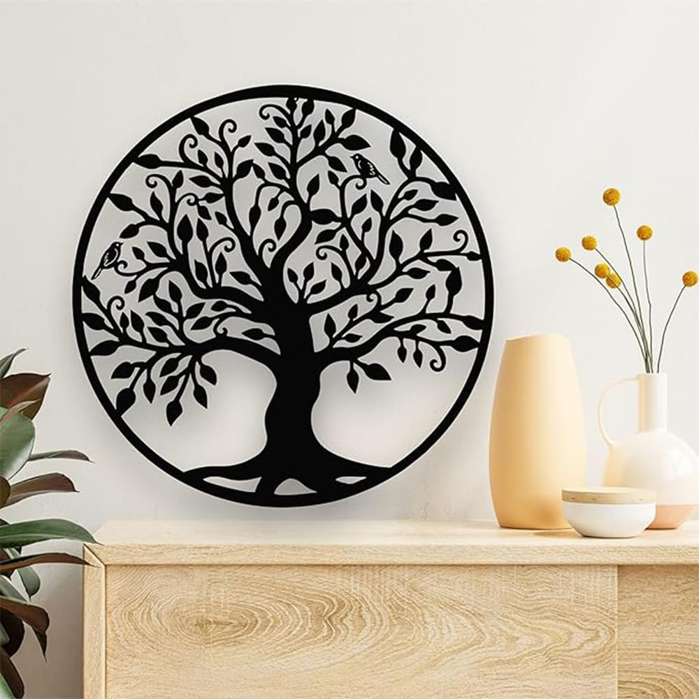 HHWRT Tree of Life Metal Wall Art, Tree of Life Metal Sign, Family Life Tree Wall Plaque, Personalized Tree of Life Wall Decor, Indoor Outdoor Metal Wall Decor, Family Wall D&eacute;cor image number 2