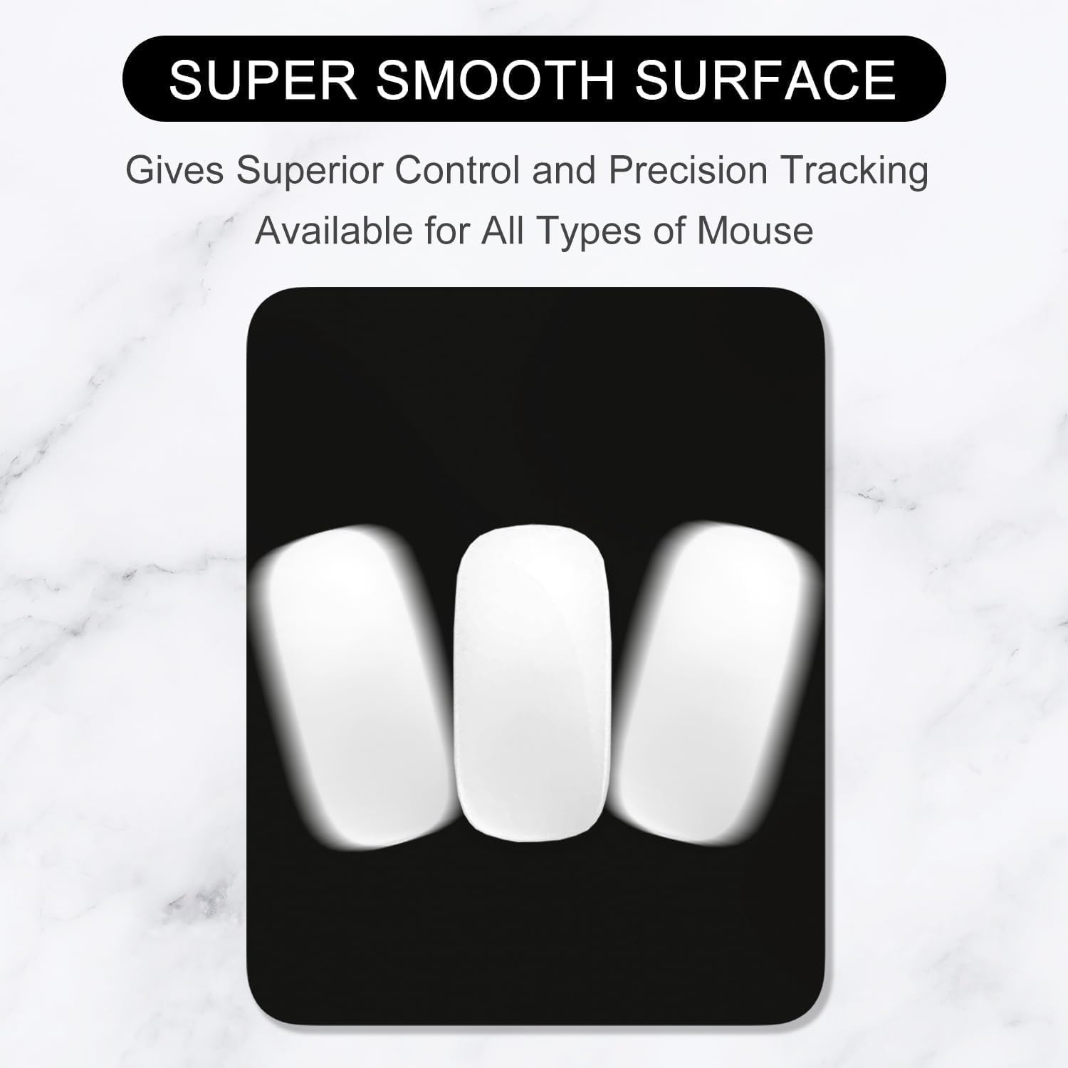 30X24Cm Black Leather Mouse Pad + White Smiley Wrist Rest | Non-Slip Desk Mat for Laptop & Computer | Office Essentials for Workers image number 3