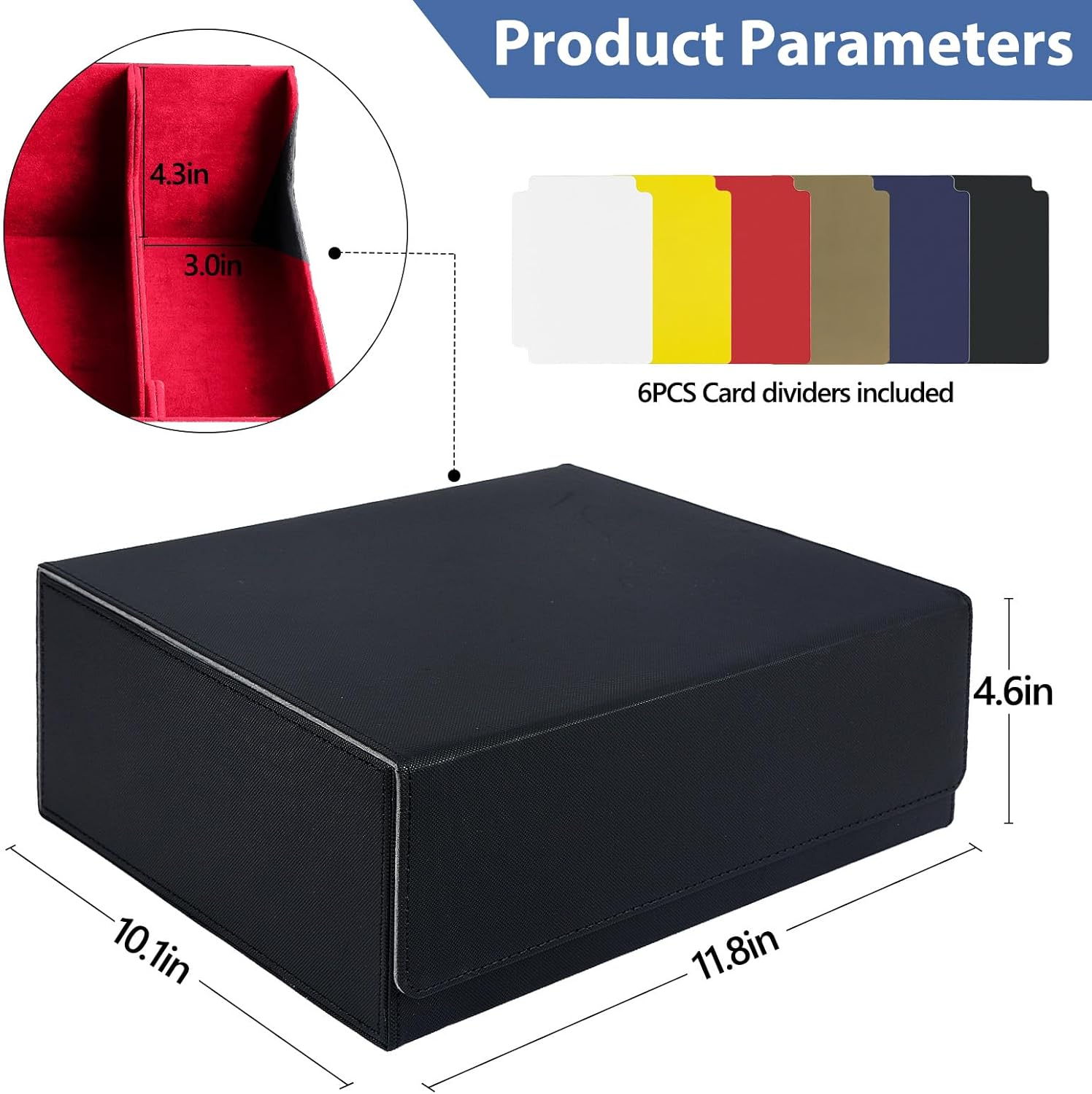 Card Deck Case for Trading Cards, 1800+ PU Leather Magnetic Commander Deck Case,Magic Card Protectors Box Fit for Yugioh, MTG and Sport Cards-Red image number 6