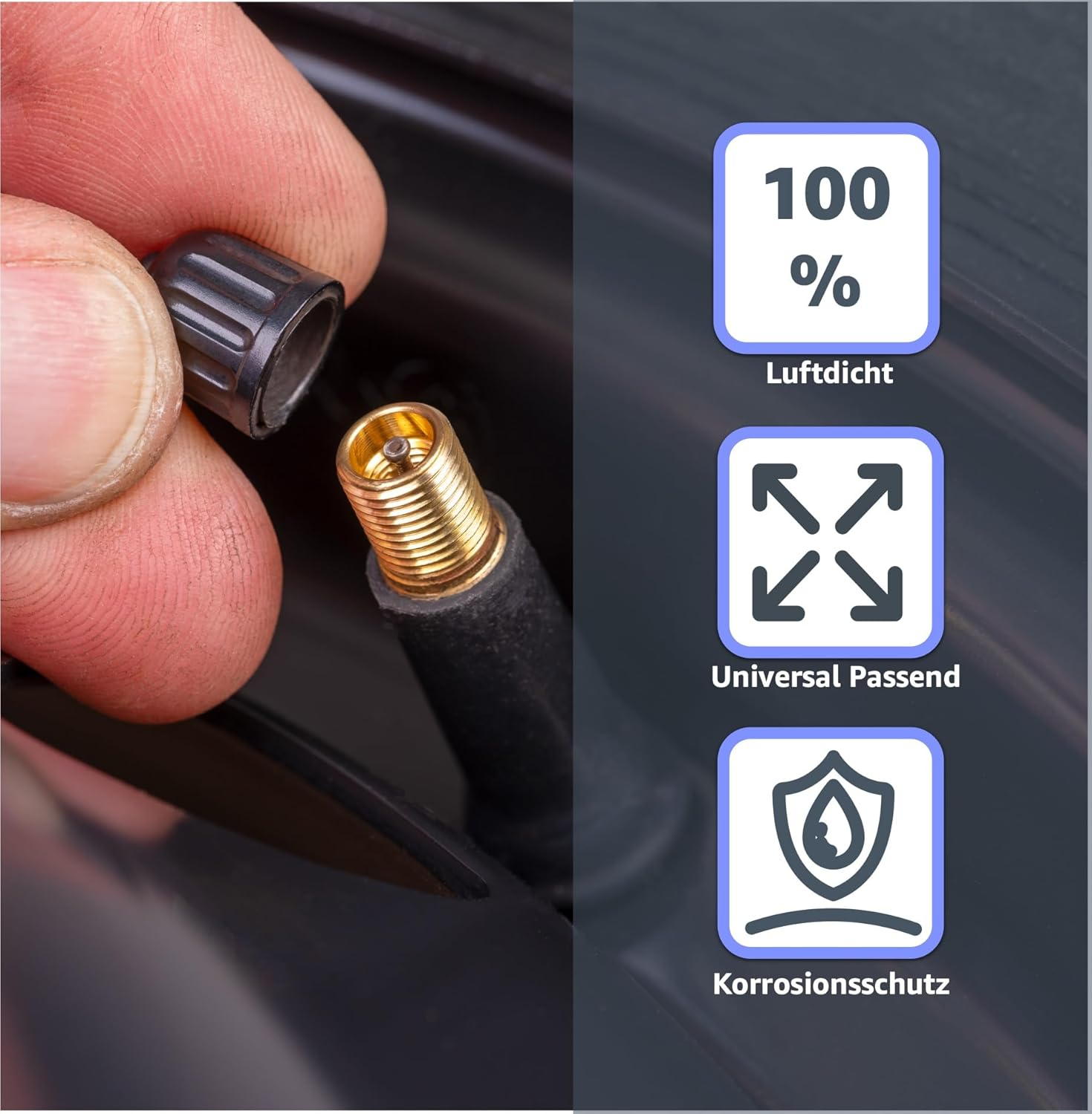 8 Valve Caps Car Cap Car Valve Bicycle Valve Cover &ndash; Black Car & Motorcycle & Bicycle &ndash; Wheel & Tyre &ndash; Car Accessories image number 2