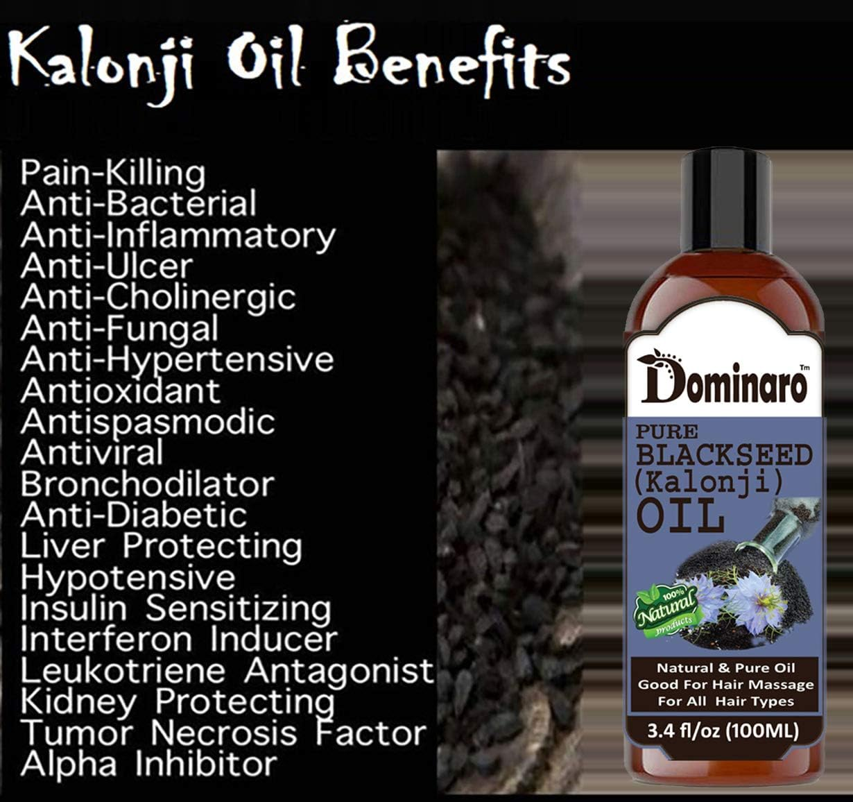 Dominaro 100 % Pure & Natural Blackaseed (Kalonji) Oil & Rosemaryoil (Combo Pack of 2 Bottle 200Ml Hair Oil (200 Ml)