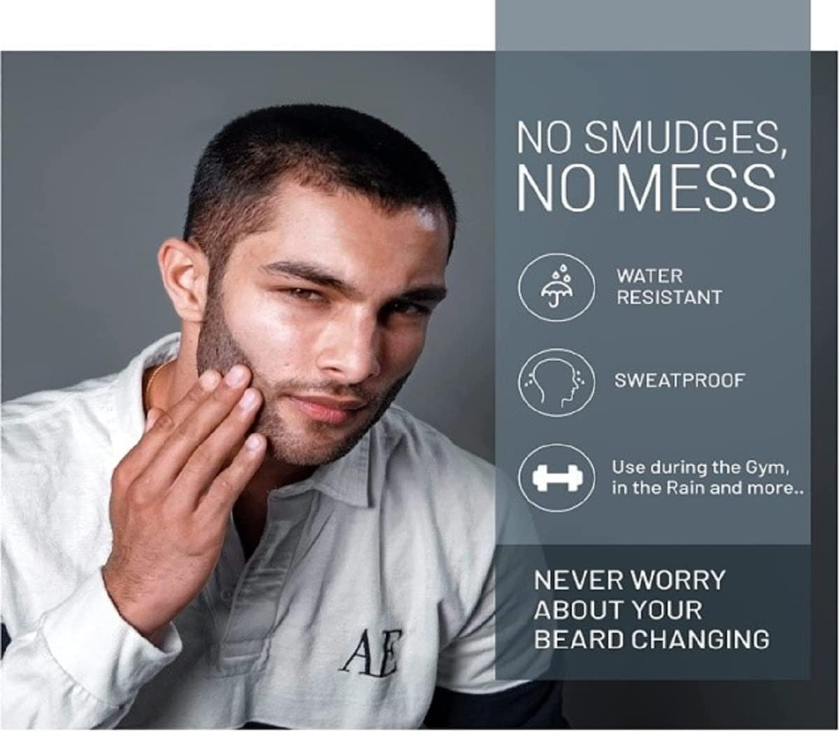 VOID Homme Beard Pencil Filler for Men (Black, Set of 4) - Instant Full Beard Pen Kit with Easy Liner and Waterproof Filling Pencil - Grey image number 6