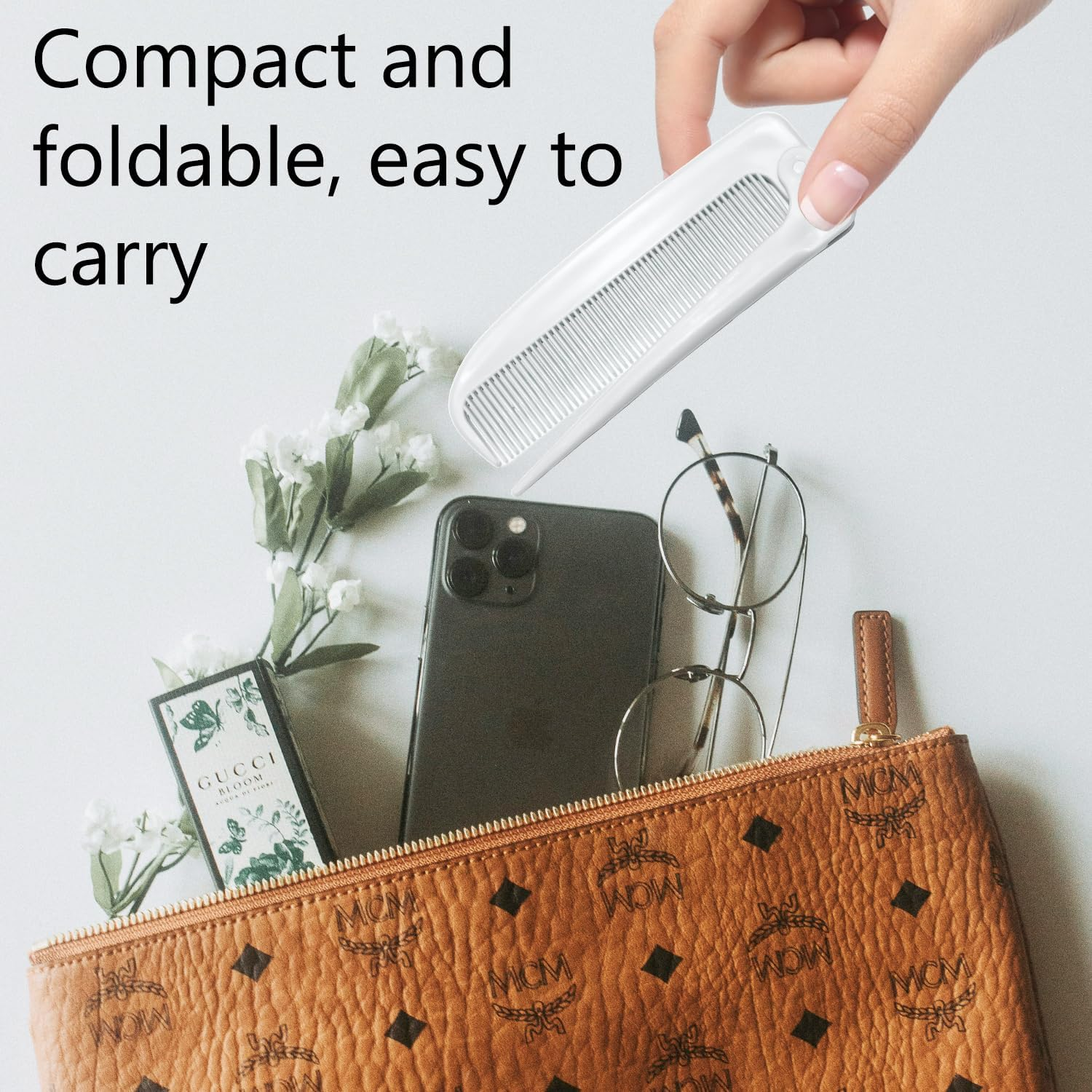 2 Pack Hair Parting Combs, Hair Styling Beauty Tools, Rat Tail Combs, Foldable Comb for Travel, Stylist (White,Pink) - White,Pink,Lightblue,Lightgreen image number 2