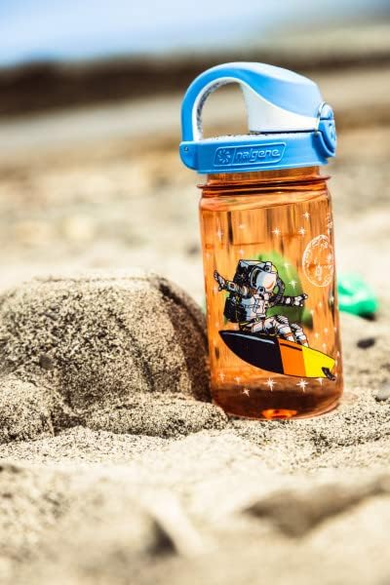 Nalgene Sustain Tritan Bpa-Free Kids on the Fly Water Bottle Made with Material Derived from 50% Plastic Waste, Leak Proof, Durable, BPA Free, Carabiner Friendly, Reusable, 12 Oz - Glow Green image number 2