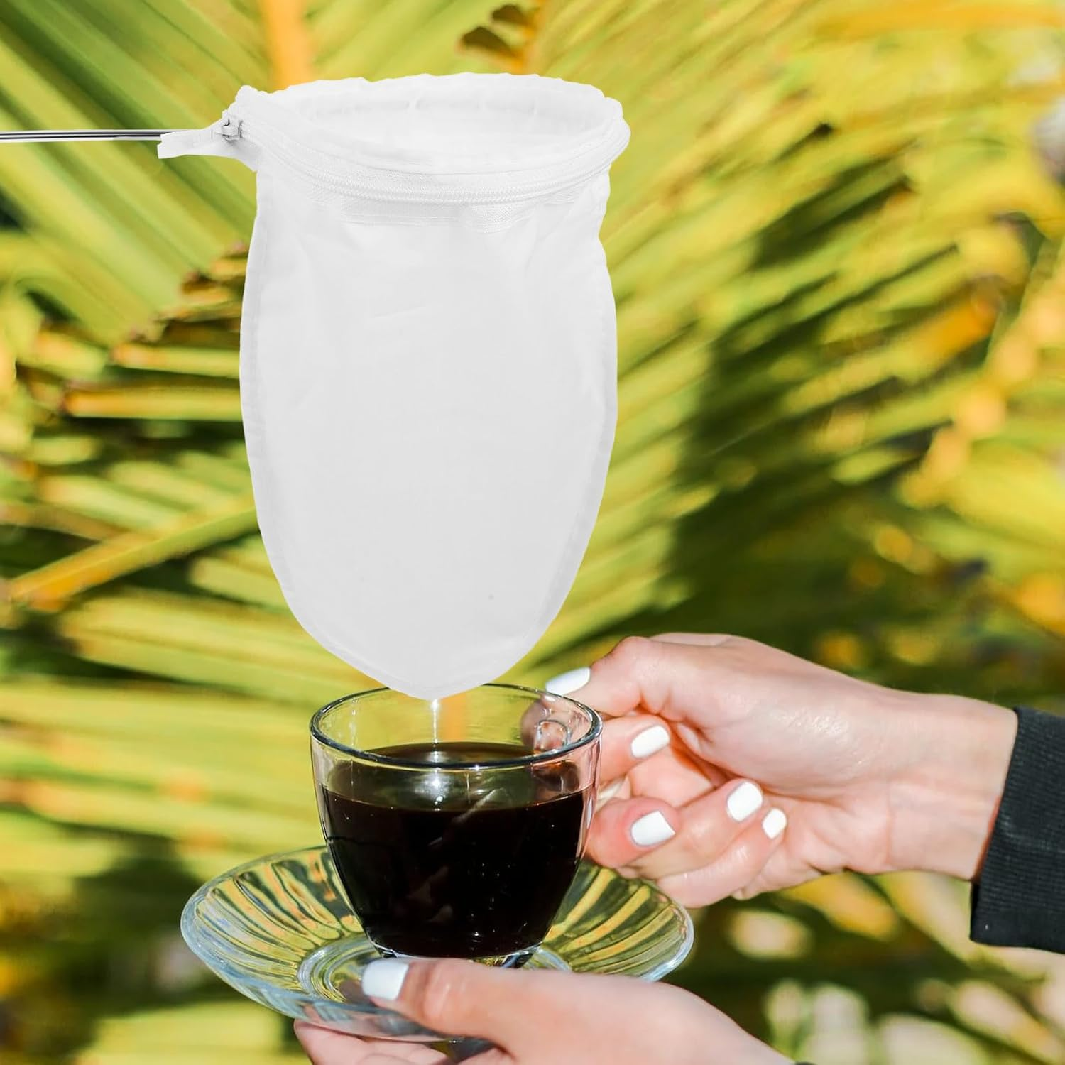 Jojofuny 13Cm Steel Ring Tea Filter Bag with Fine Mesh Tea Strainer Pouch and Coffee Brewing and Espresso image number 3