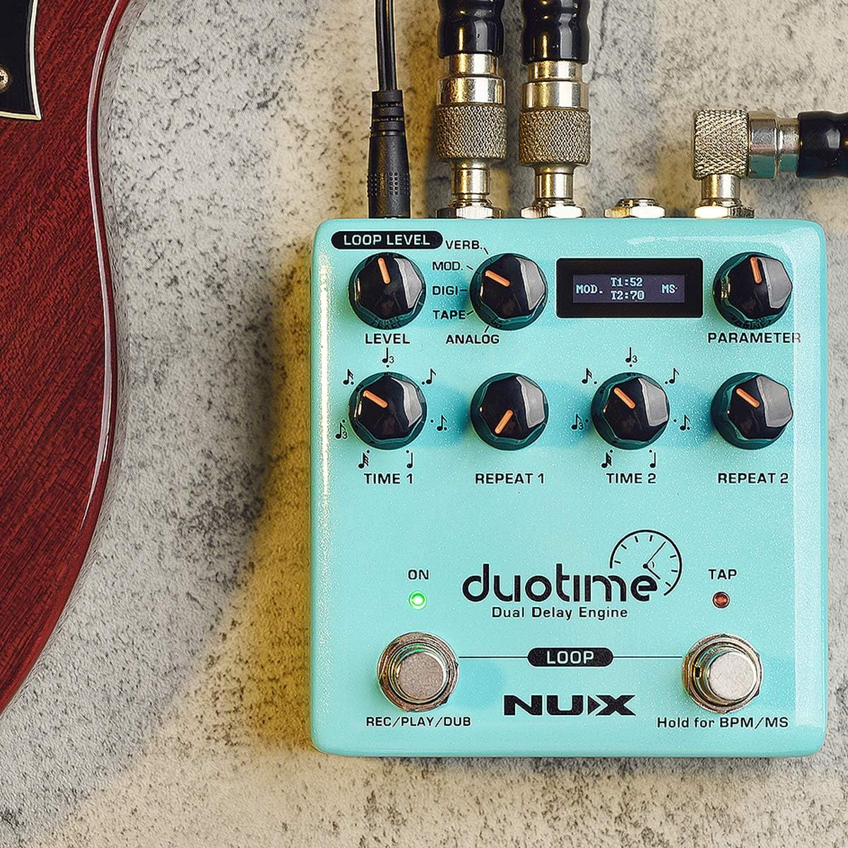 NUX Duotime Stereo Delay Pedal with Analog, Tape, Digital, Modulation, and Verb Delay image number 1