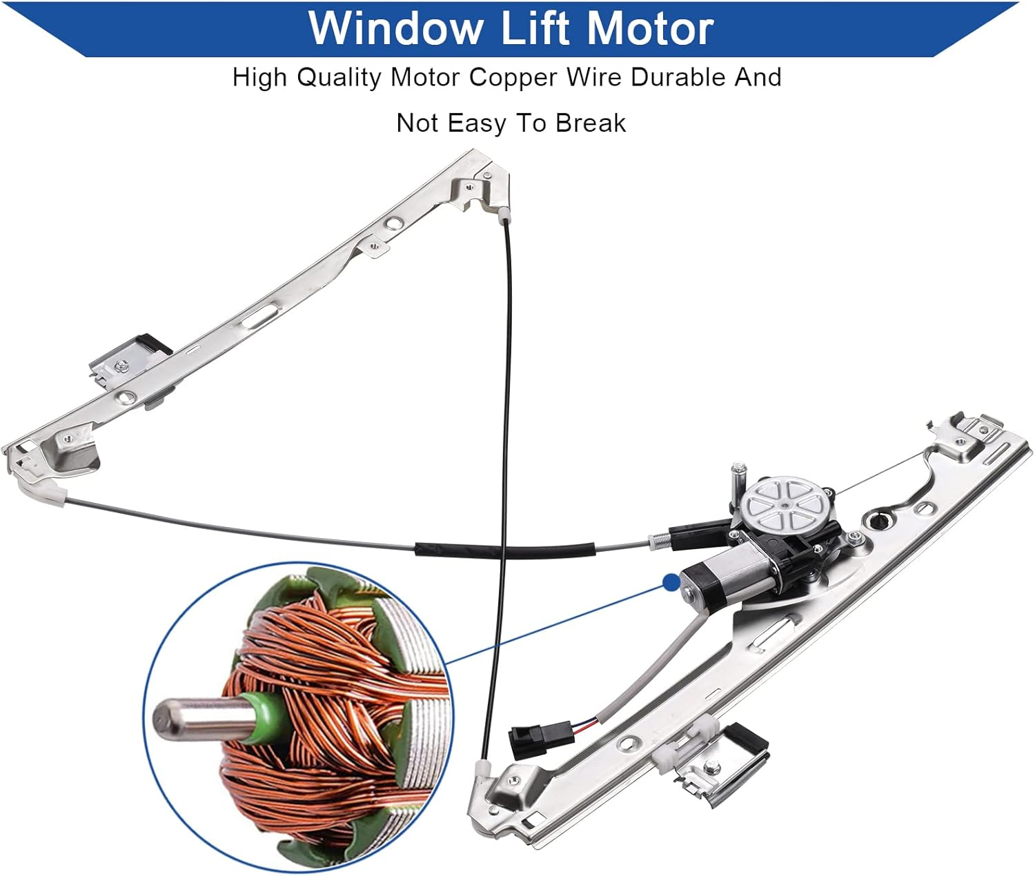 Obaee 741-644 Front Left Driver Side Power Window Regulator & Motor Assembly Compatible with Chevrolet/Chevy Silverado Tahoe Suburban/Gmc Yukon XL Sierra Escalade Pickup Truck SUV 2000-2006 image number 4