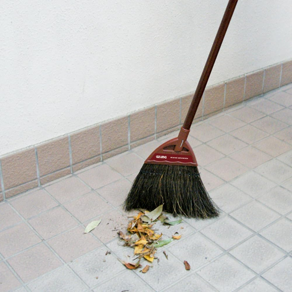 Azuma Industrial External Broom, Black Fern Broom, Short Handle, Width 7.9 Inches (20 Cm), Total Length 32.3 Inches (82 Cm), for Cleaning Entryways and Gardens, Master 151