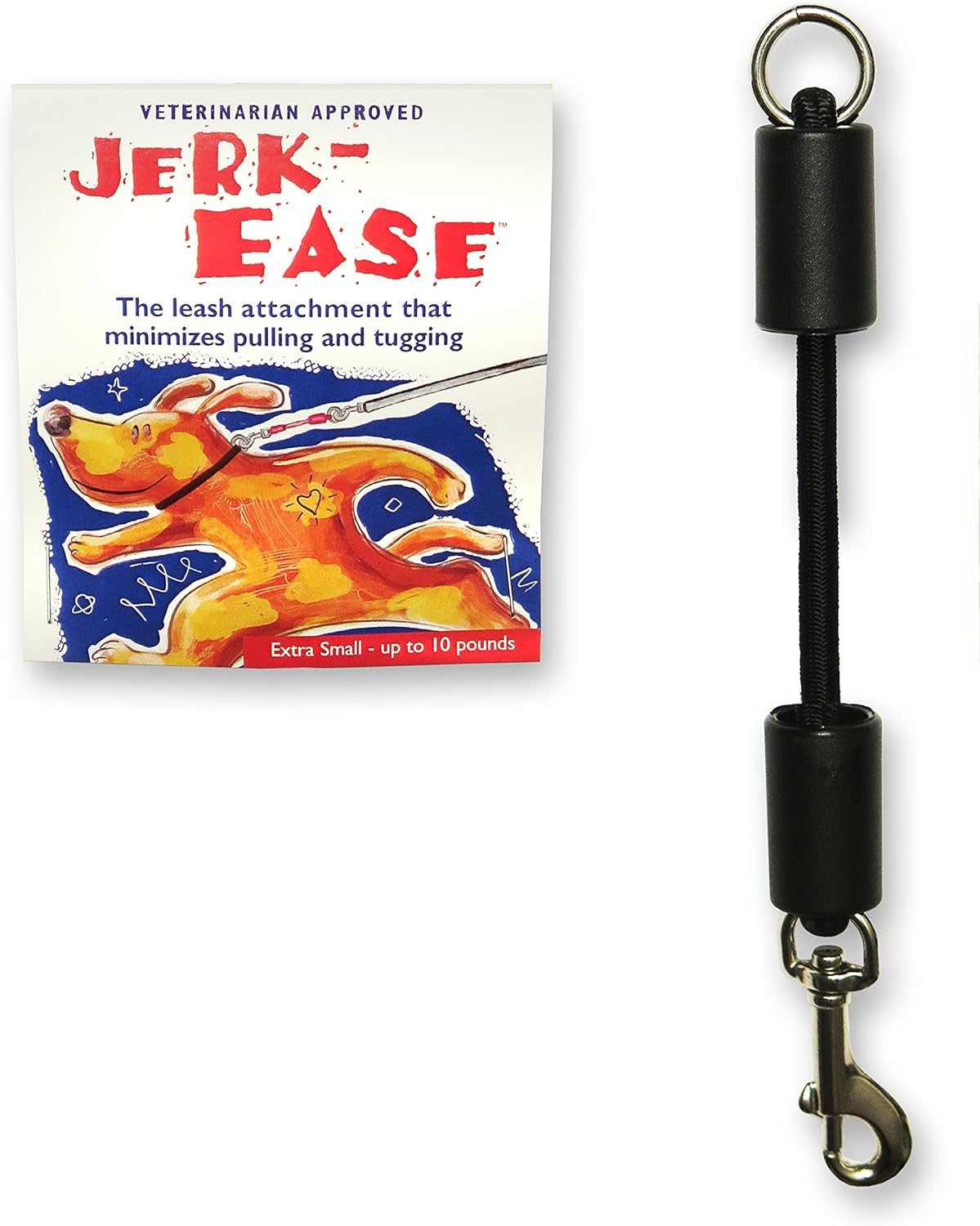 (Medium (Up to 27Kg), Black) - Jerk-Ease Bungee Dog Leash Extension - Patented Shock Absorber Protects You and Your Dog - Works with Any Leash & Collar (Or Harness) - a Must for Retractable Leashes - Click Size/Colour Below