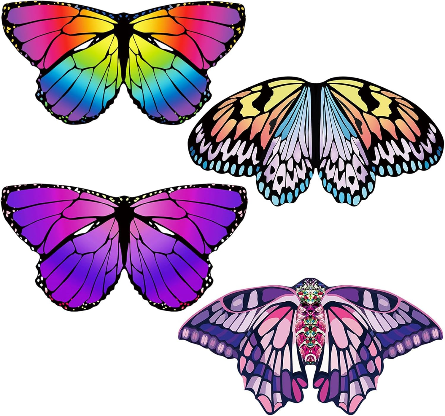 Halloween Girls Butterfly-Wings-Costume Bulk for Kids 4Pcs Butterfly Toys for Toddler Dress up for Play image number 6