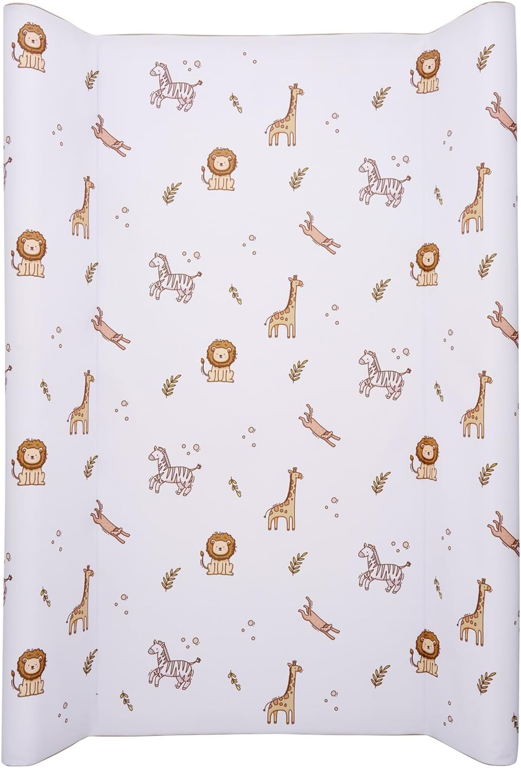 Wedge Changing Mat, Safari Zoo Animal Print Baby Changing Mat, anti Roll Waterproof Raised Edges Comfortable Cushioned 70 X 50 X 10Cm Wipe Clean Material image number 4