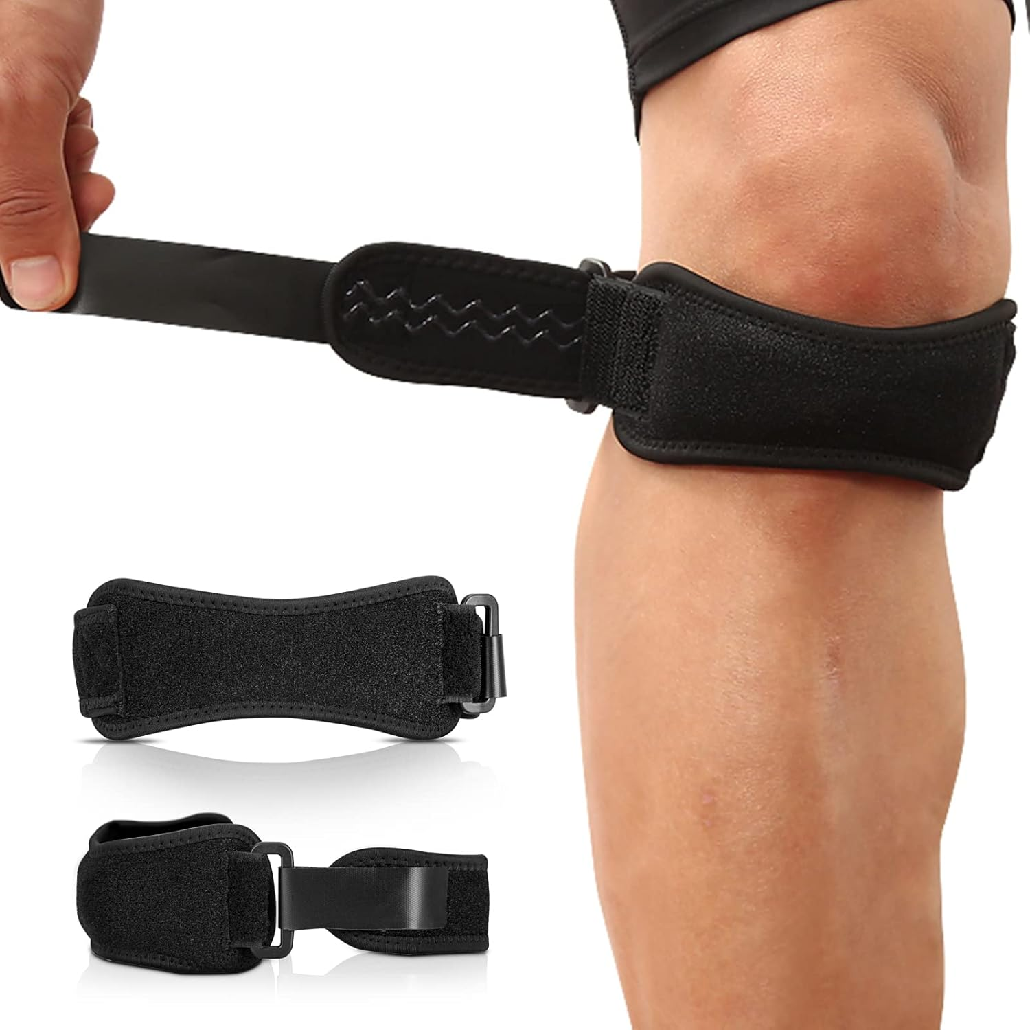 AGPTEK Patella Tendon Knee Strap 2 Pack, Patella Knee Support Brace Knee Pain Relief Band for Hiking, Basketball, Soccer, Running, Jumpers Knee, Tennis, Tendonitis, Joint Pain, Volleyball & Squats image number 6