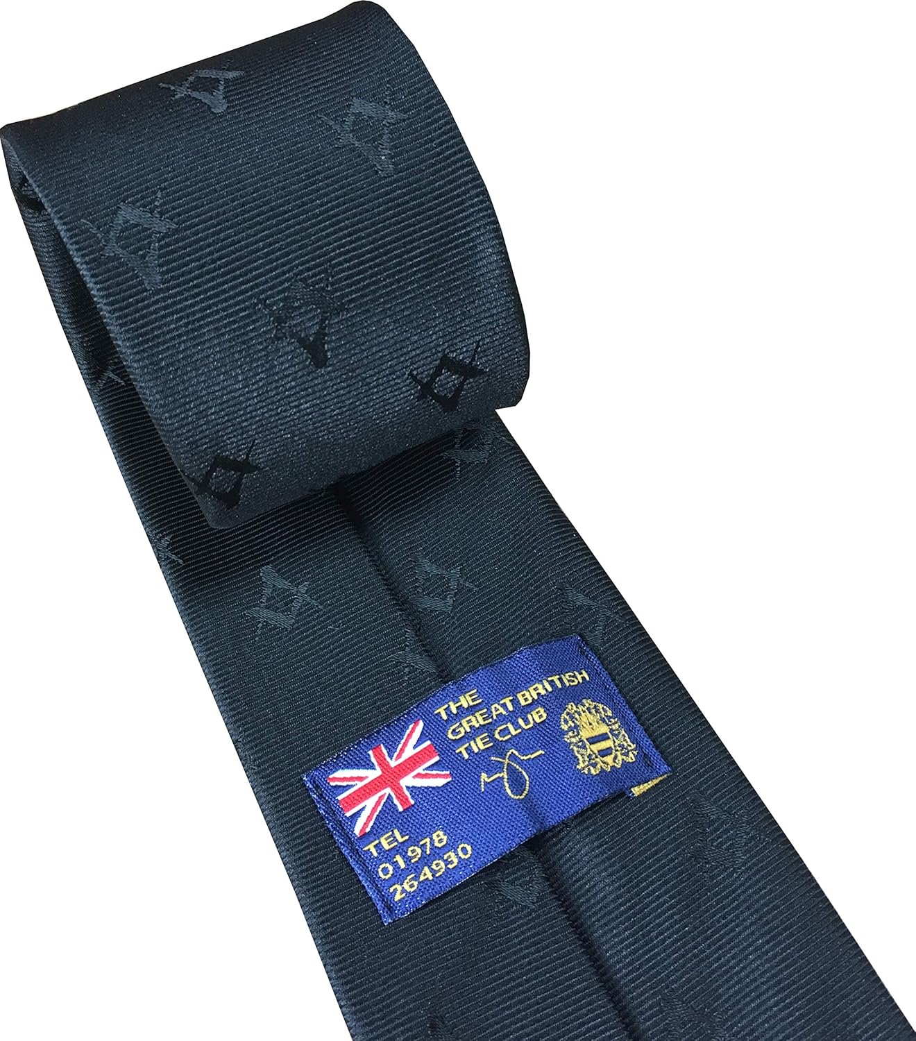 Freemasons Masonic Black Woven Neck Tie, Black, Standard Tie Length: 57 Inches image number 2