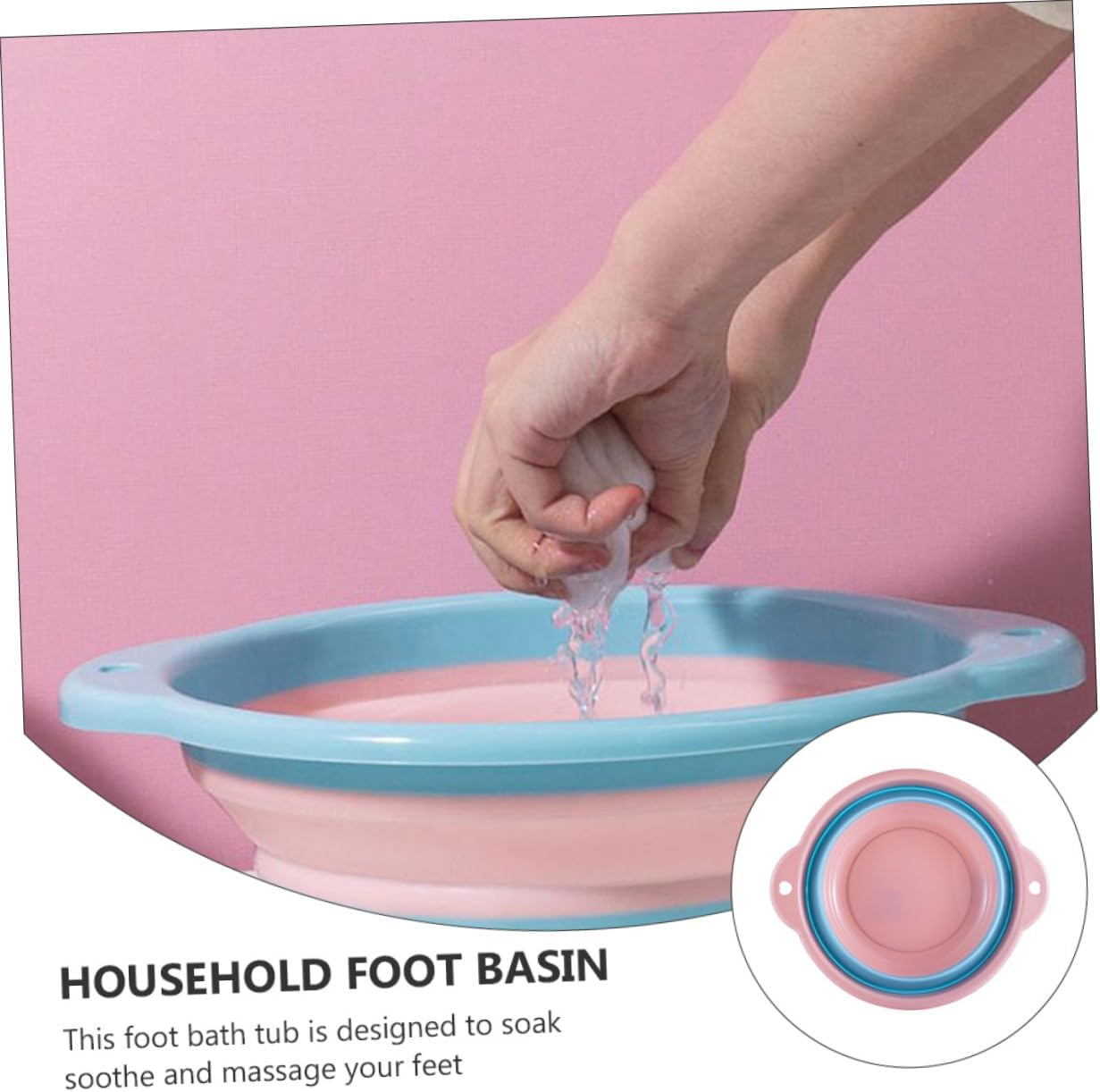 BCOATH Portable Foldable Foot Bath Basin Multipurpose Household Foot Soak Bucket Compact Bath Tub image number 2