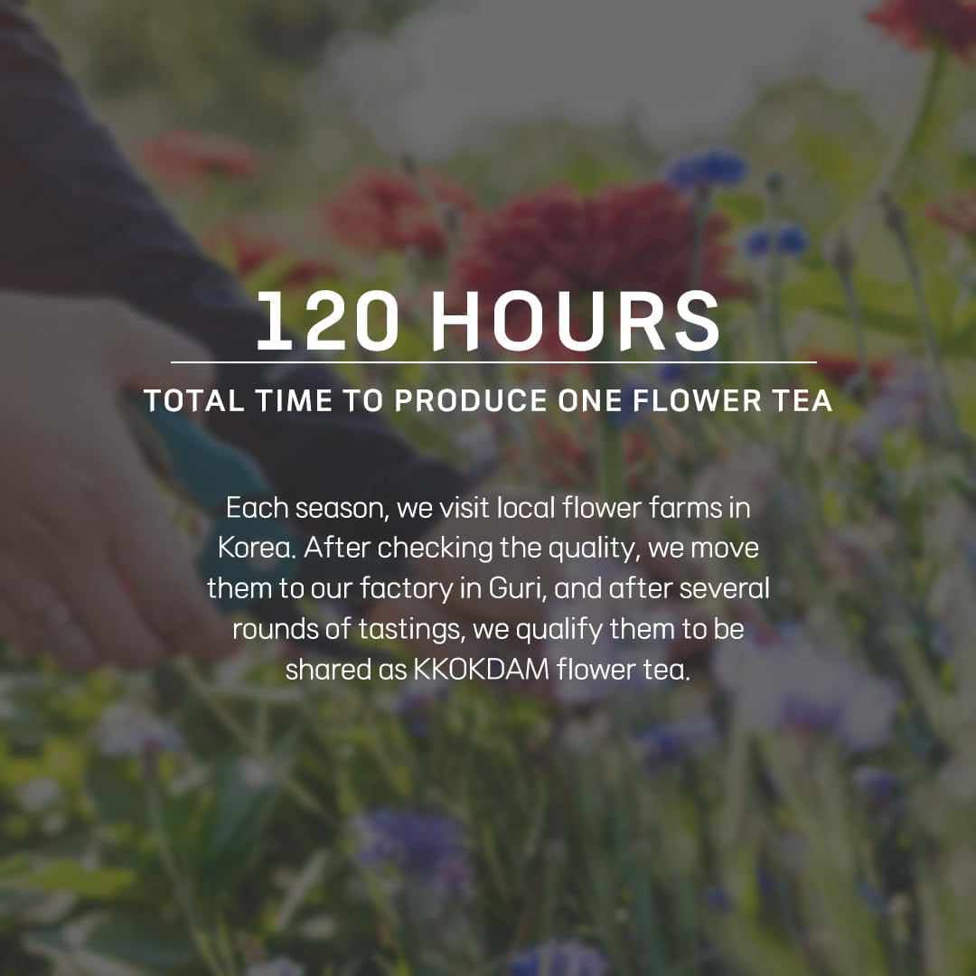 KKOKDAM Flower Tea Set Sampler - Loose Leaf Tea Set for Mothers Day Tea Set, Fancy Tea Variety Pack, Blooming Tea Flowers, Korean Tea Sets, Unique Tea Gifts, Loose Leaf Teas - 8 Count