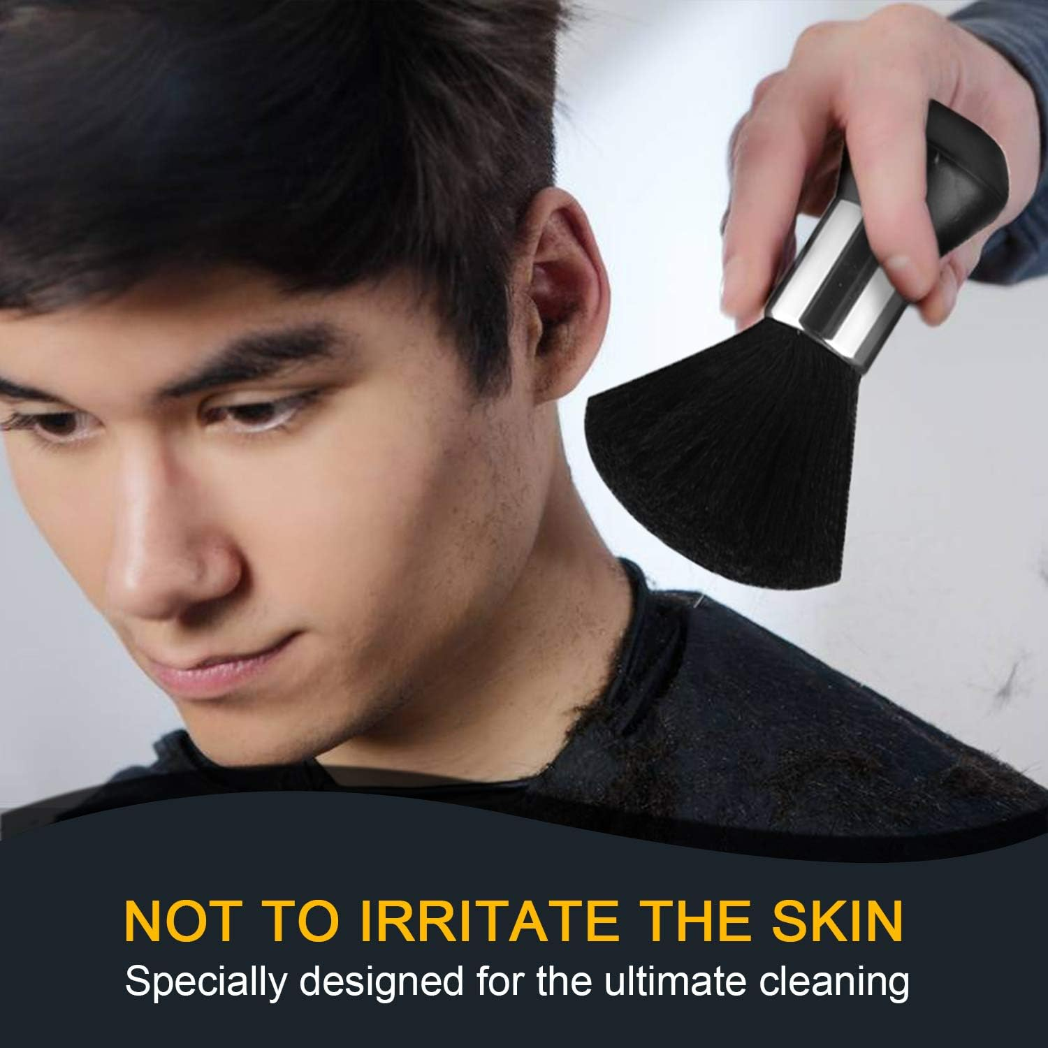 Meinraum Hairdressing Cape Adult with Hairdresser Waterproof Hairdressing Cape Neck Brush Adjustable Press Stud Hair Cutting Cape Black Hairdressing Set for Household Salon Hair Cutting, Black, One Size image number 5