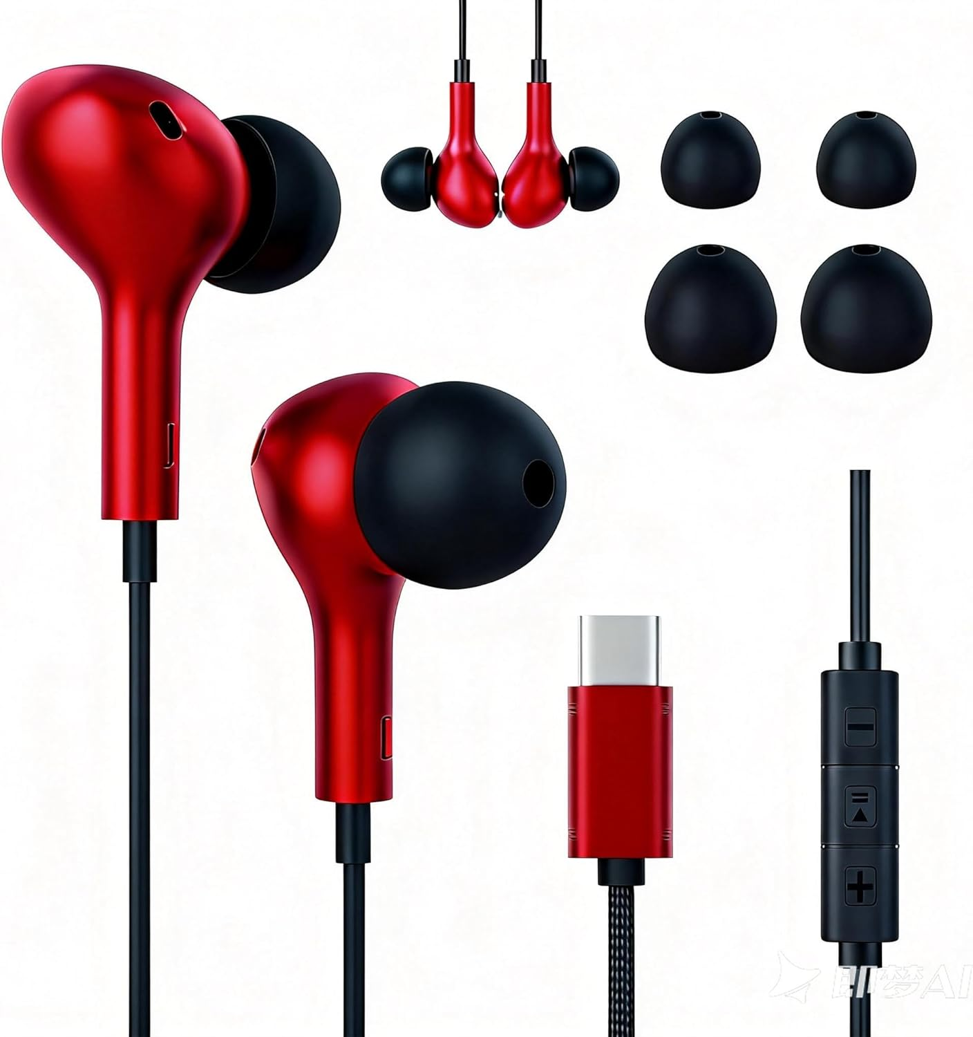 USB C Wired Headphones for Samsung Galaxy S25 S24 S23 S22 S21 Ultra A56 A36 A26 A16 A06 A55 A54 A53 A35 A34 5G In-Ear Headset with Microphone for Iphone 17 16 15 Ipad Pro Air 5 6 7 Pixel 7 Pixel 78 9