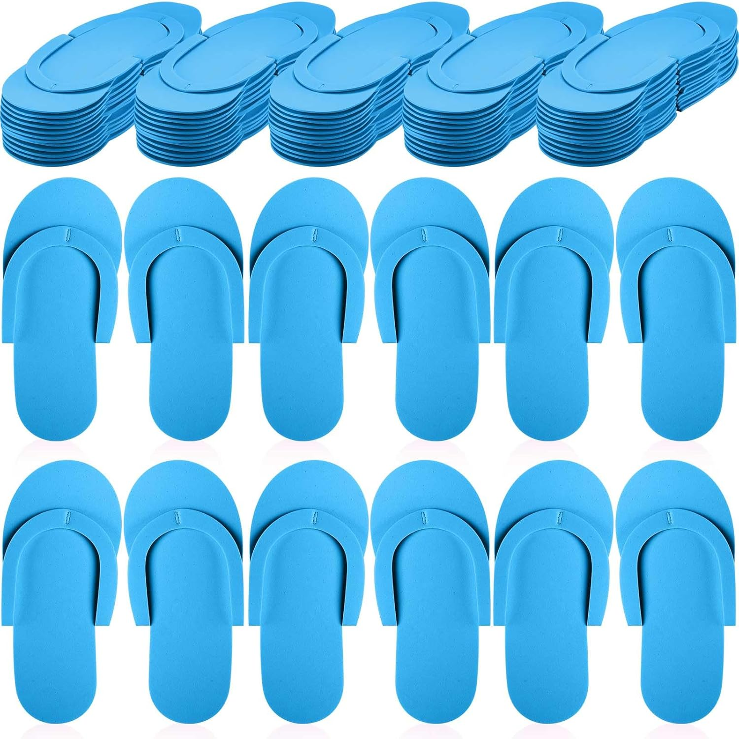 Jenpen 60 Pairs Disposable Slippers Foam Pedicure Flip Flops Disposable Flip Flops Foldable Pedicure Slippers for Salon Spa Hotel