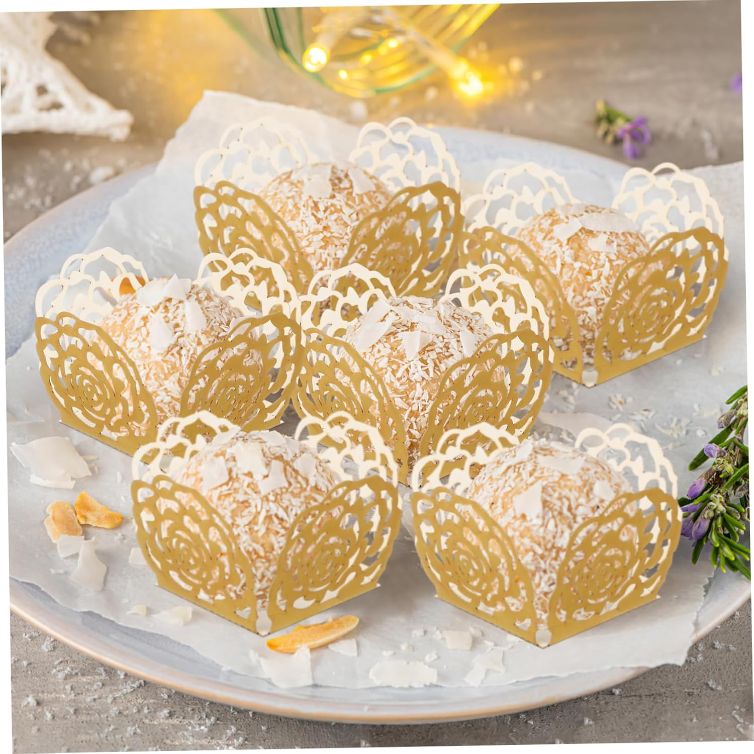 MAGICLULU 100Pcs Wedding Party Decor Paper Wrapping Cups for Bachelorette Candy Decorations image number 6