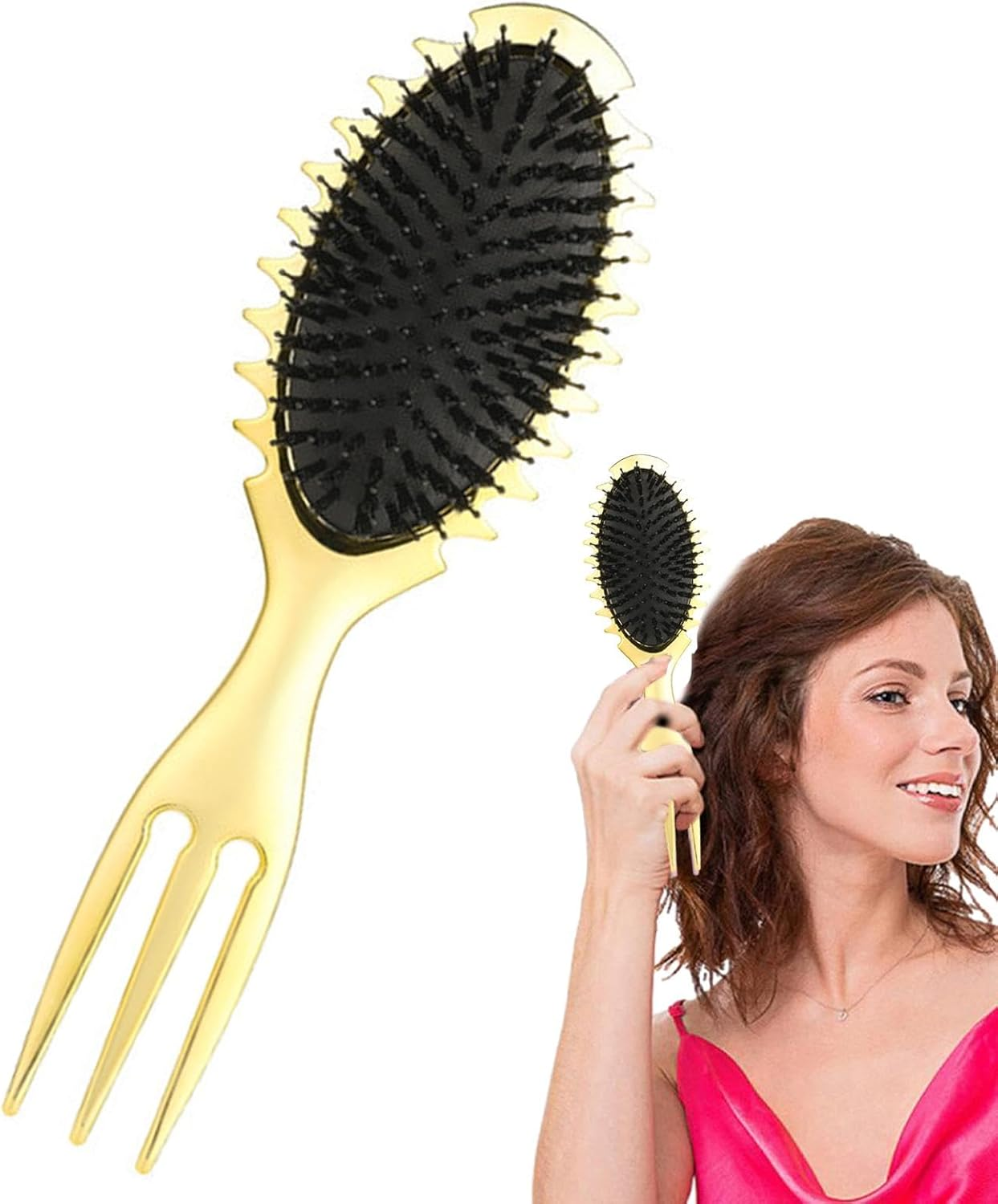 Mivpzisk Curl Defining Brush,Ergonomic Hair Brush and Styling Brush | Defining Brush Comfortable Handle Hair Combs for All Hair Types Birthday Christmas New Year image number 3