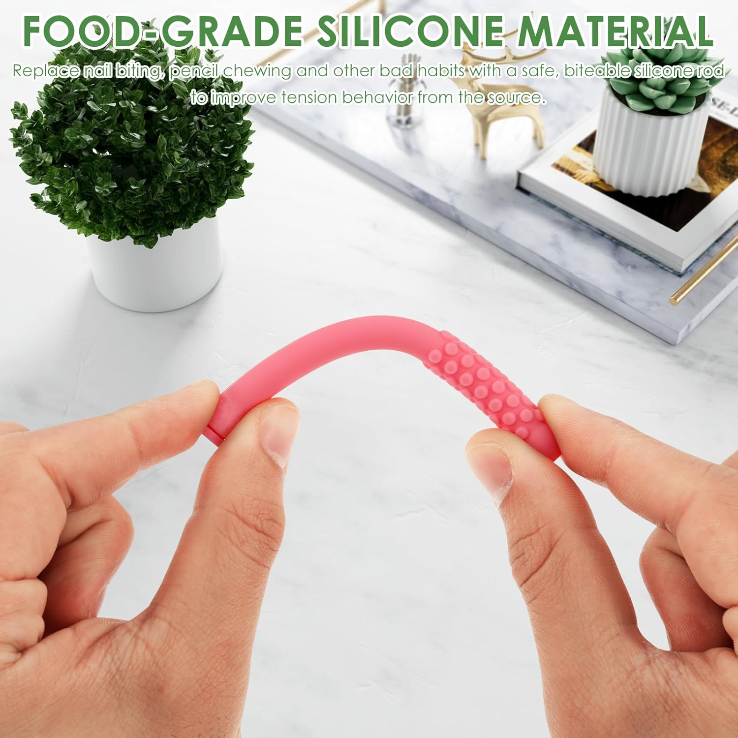 3Pcs Chewable Essential Oil Breath Stick Chewable Breather Quit Reusable Silicone Chewable Stick Washable for Adult image number 2