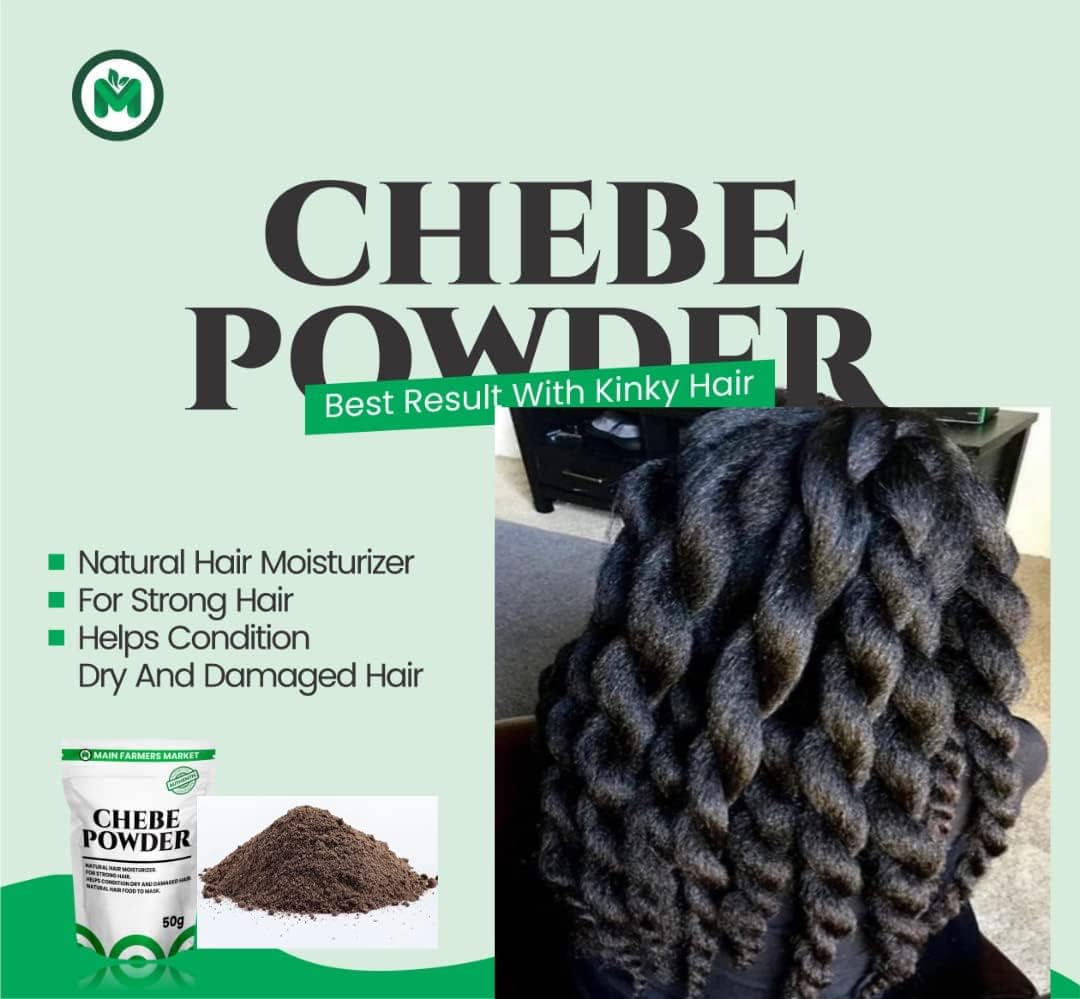 Main Chebe Powder for Hair Growth and Strength, Dye-Free Organic Ingredients of African Chad for Long Hair, Men & Women (100G) image number 1