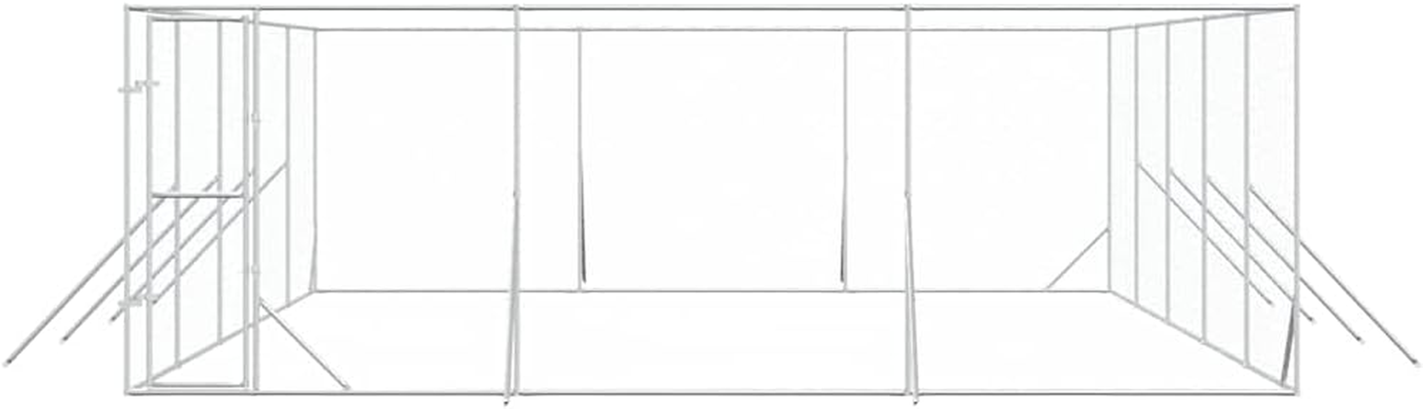 Outdoor Dog Kennel Silver 6X10X2 M Galvanised Steel Pet Shelter Large Enclosure image number 4