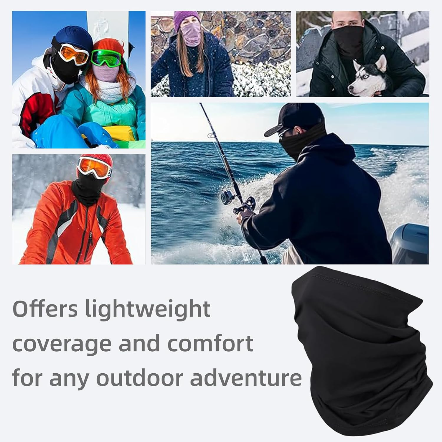 Suytvenxau 2-Pack Men'S Multifunctional Neck Gaiters - Breathable Face Mask, Neck Warmer & Sun Protection Face Mask for Outdoor Sports (Black) image number 2