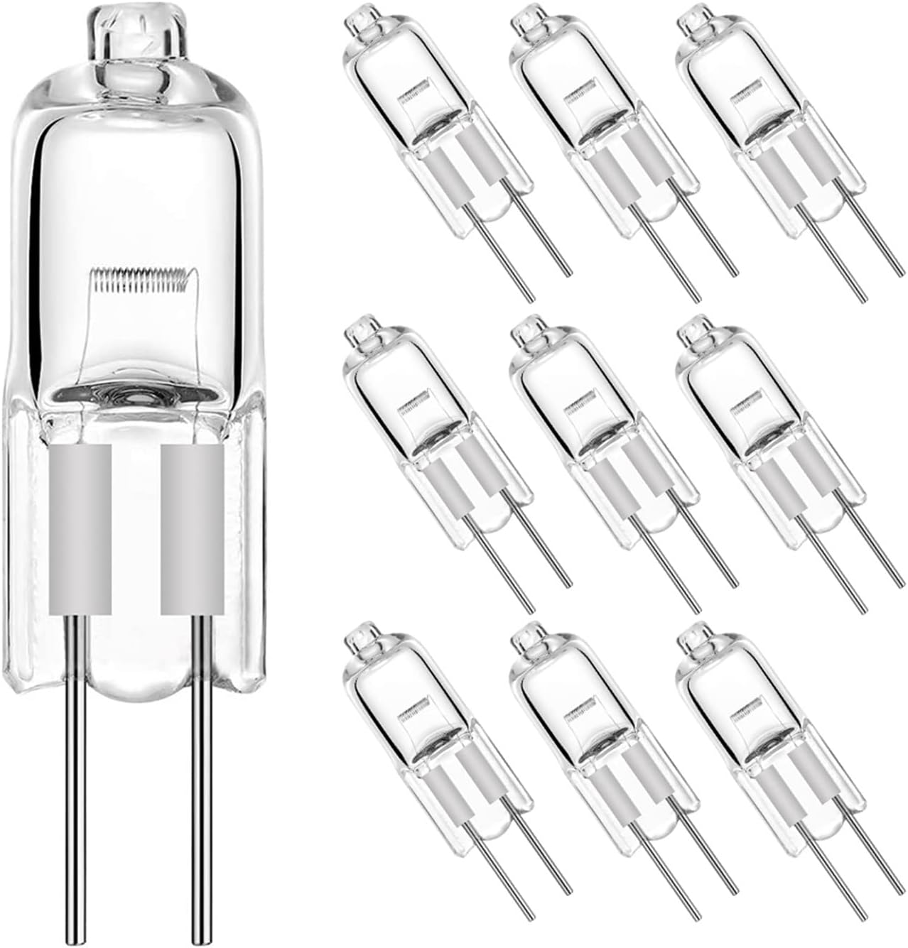 Yfcaiheng 10Pcs G4 Halogen Bulb 12V 5W 10W 20W 35W 50W G4 Halogen Bulbs Light Globe Lot JC Bi-Pin LED Lamp Warm White Replace LED Lamp (Size : 5W) image number 1