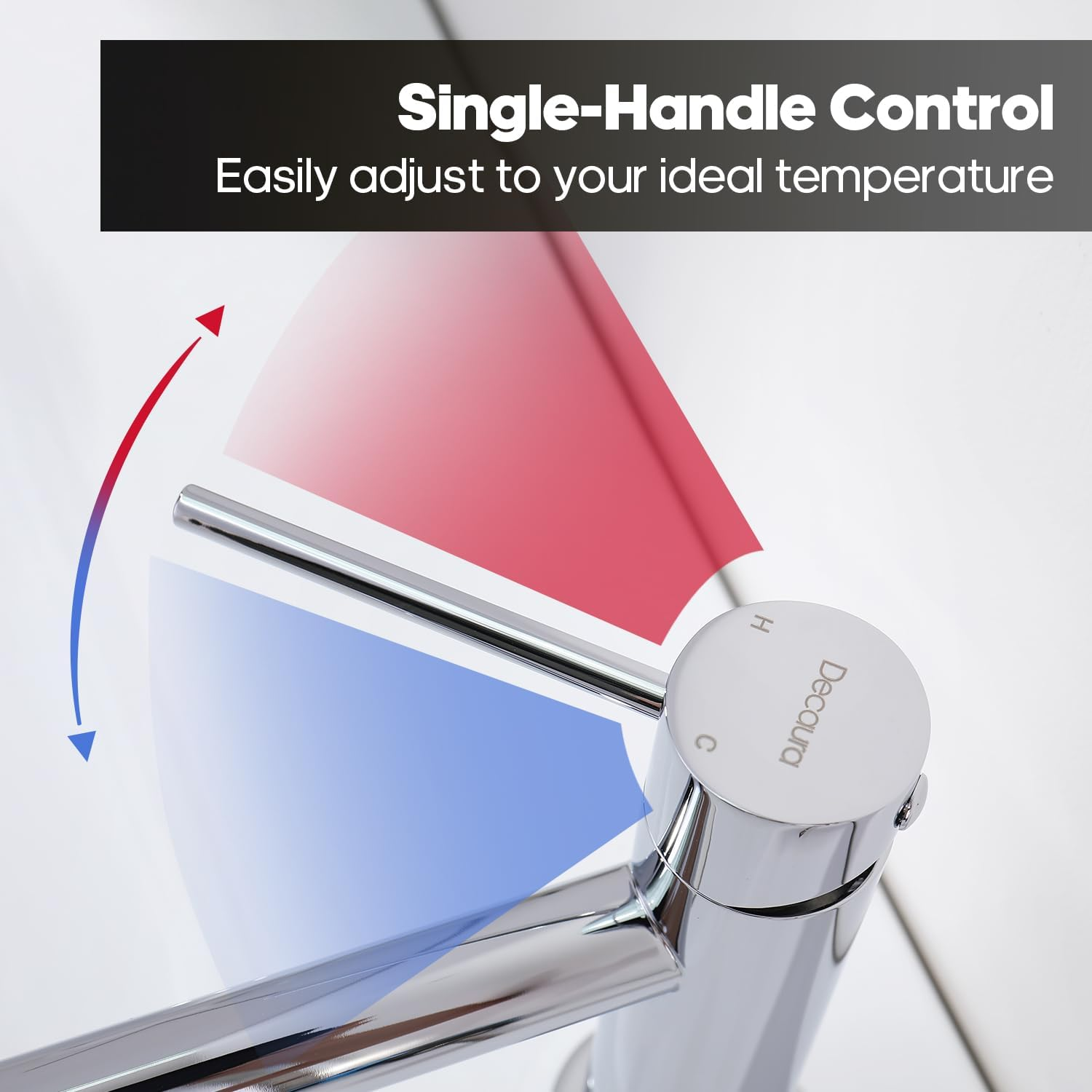 Decaura Basin Mixer Tap for Small Sink, Lead-Free Bathroom Sink Taps, WELS Water-Saving Sink Faucet (Chrome, Spout Height-89Mm) image number 2