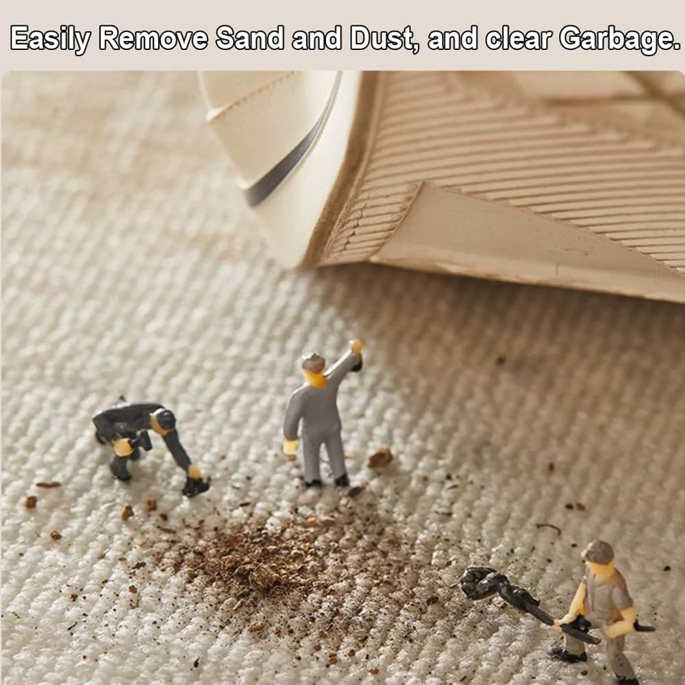 Hardwood Floor Chair Mat - Non-Slip Heavy-Duty Rolling Chair Pad for Home Office - Multi-Purpose Floor Protector Rug for Desks & Heavy Furniture【90X140Cm】 - Beige Stripe image number 6