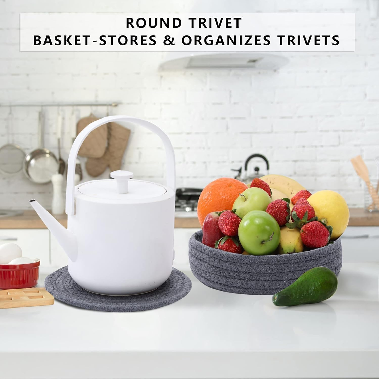 Hot Pads，Trivets for Hot Dishes,，Hot Pads for Kitchen Table,Heat Resistant Mats for Countertopn，Hot Pads for Countertops，Suitable for Hot Pots and Pans, Cotton Pads Kitchen Table Insulator (Dark Gray) image number 2