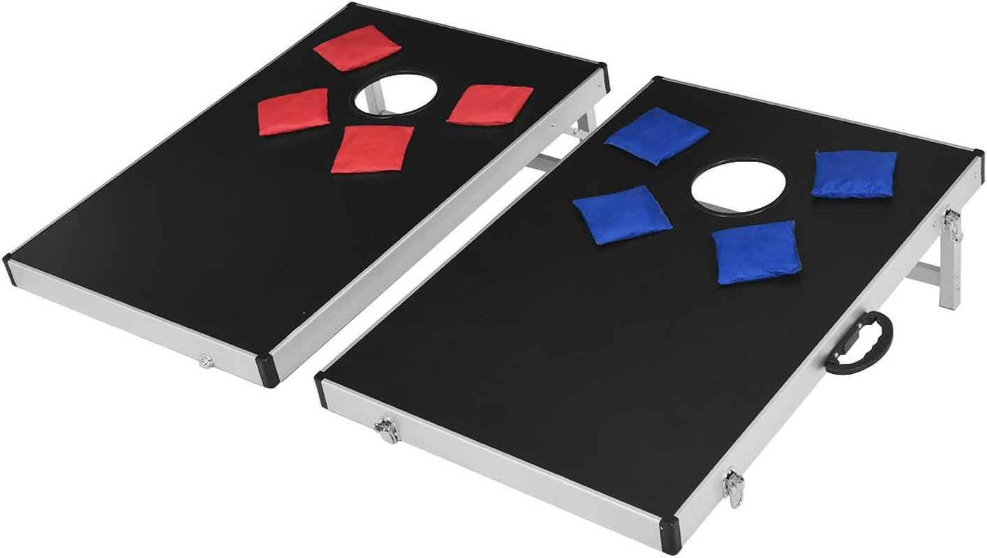 Foldable Bean Bag, Aluminum Alloy Sandbag Sturdy & Durable Game Board W/Side Handle for Easy Movement & 8 Sandbags (Red & Blue), Classical Premium Corn Hole Game for Multiplayer Games image number 6