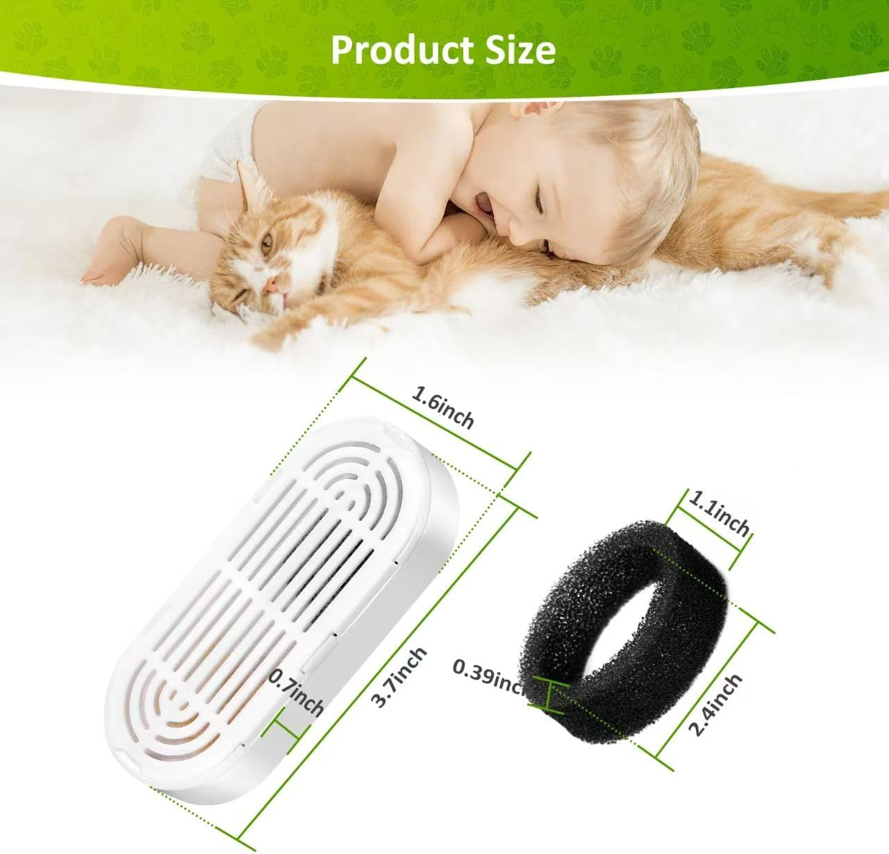 CLAMORA 12-Pack Cat & Dog Water Fountain Filters - Advanced Triple Filtration with Activated Carbon, Compatible with 4L Pet Fountains | Long-Lasting Replacement for Fresh Water & Odor Control image number 1